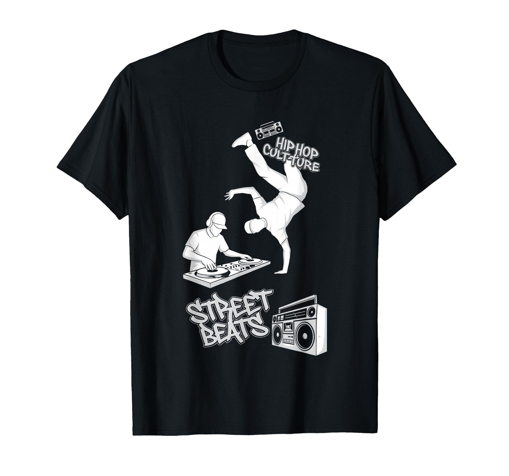 Hip Hop Black And White Old School Jams T-Shirt - Graphic Print Men Women - T-Shirt, Sweatshirt, Hoodie