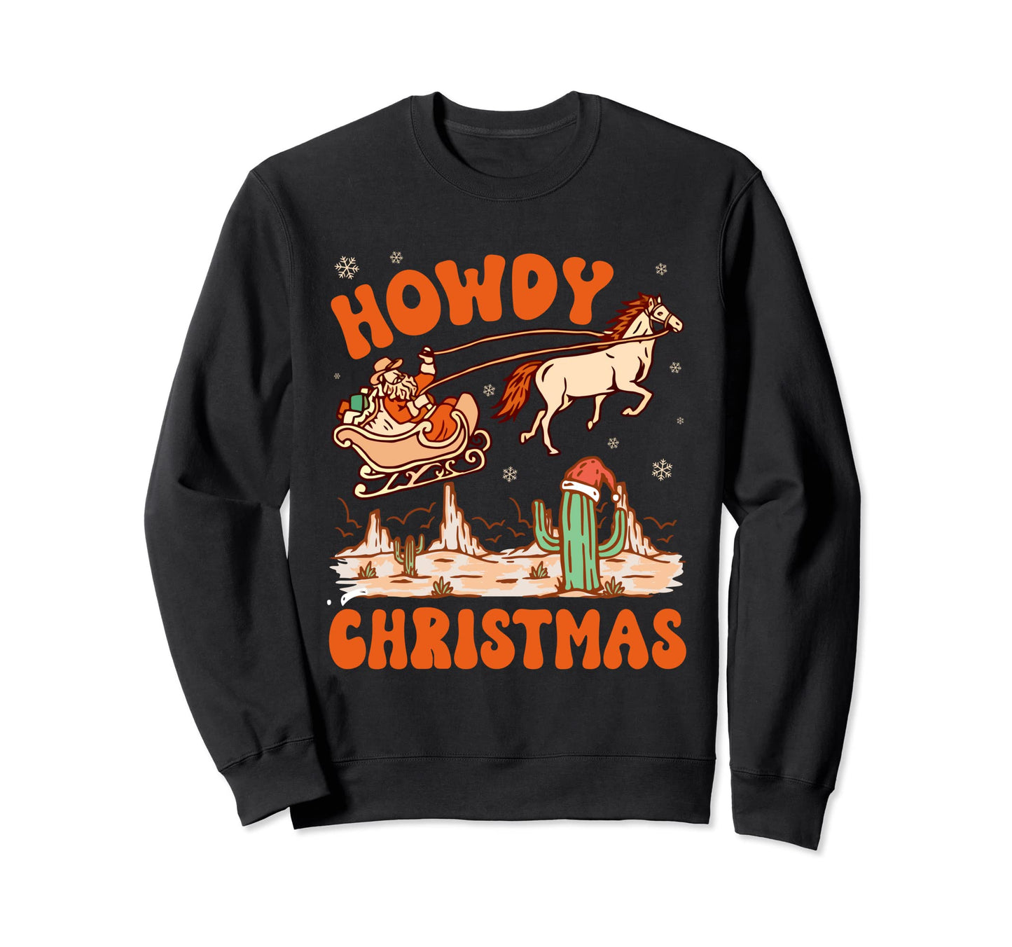 Funny Howdy Howdy Santa Western Sweatshirt - Aesthetic Graphic for Adults - T-Shirt, Sweatshirt, Hoodie