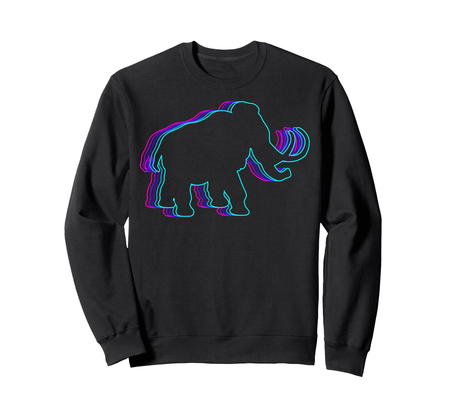Mammoth Elephant Vaporwave Sweatshirt - Graphic Print Unisex - T-Shirt, Sweatshirt, Hoodie