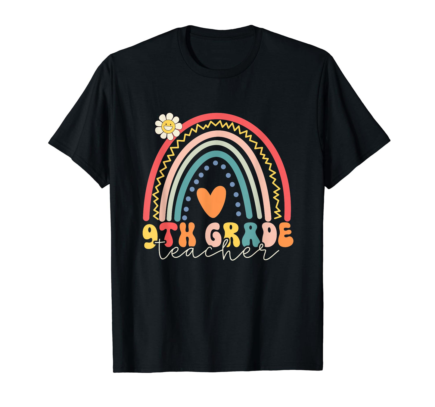 Ninth Grade Teacher Rainbow Hello 9Th T-Shirt - Trendy Graphic Men Women - T-Shirt, Sweatshirt, Hoodie