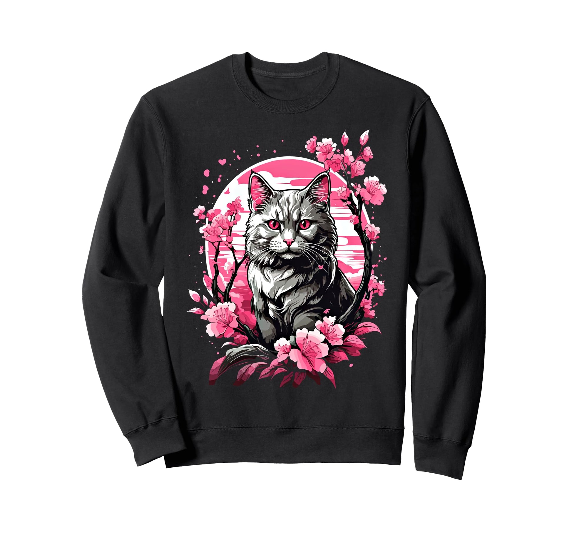Anime Cat Japanese Aesthetic Japan Sweatshirt - Trendy Graphic Unisex - T-Shirt, Sweatshirt, Hoodie