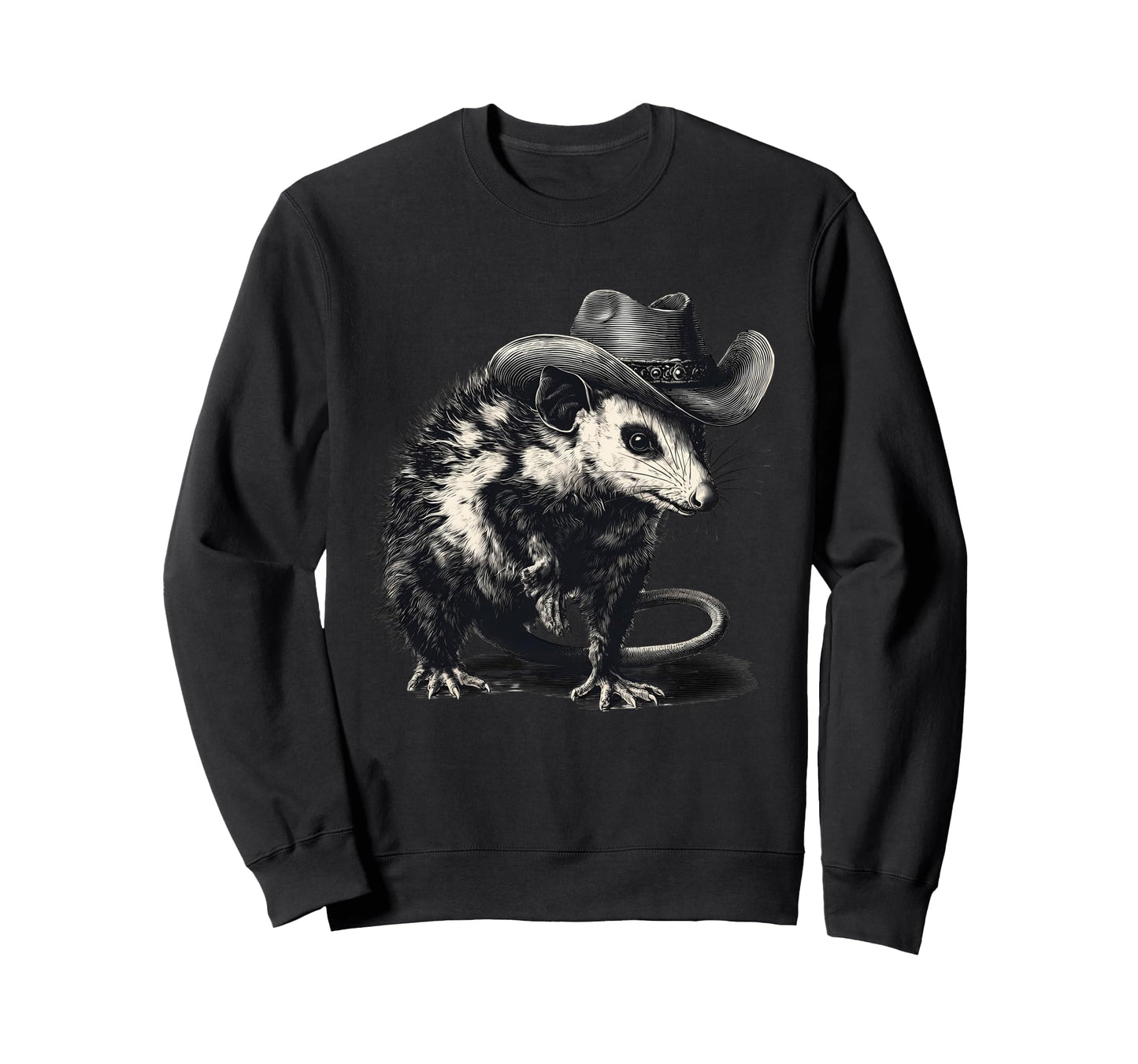 Country Cowboy Opossum Rodeo Possum Sweatshirt - Custom Art Print Unisex - T-Shirt, Sweatshirt, Hoodie