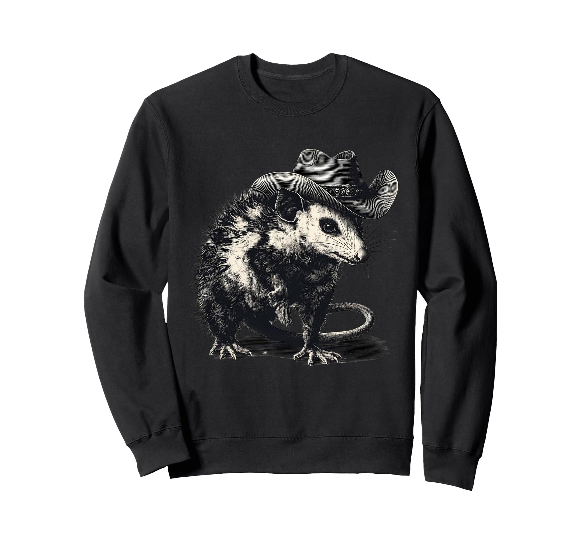 Country Cowboy Opossum Rodeo Possum Sweatshirt - Custom Art Print Unisex - T-Shirt, Sweatshirt, Hoodie