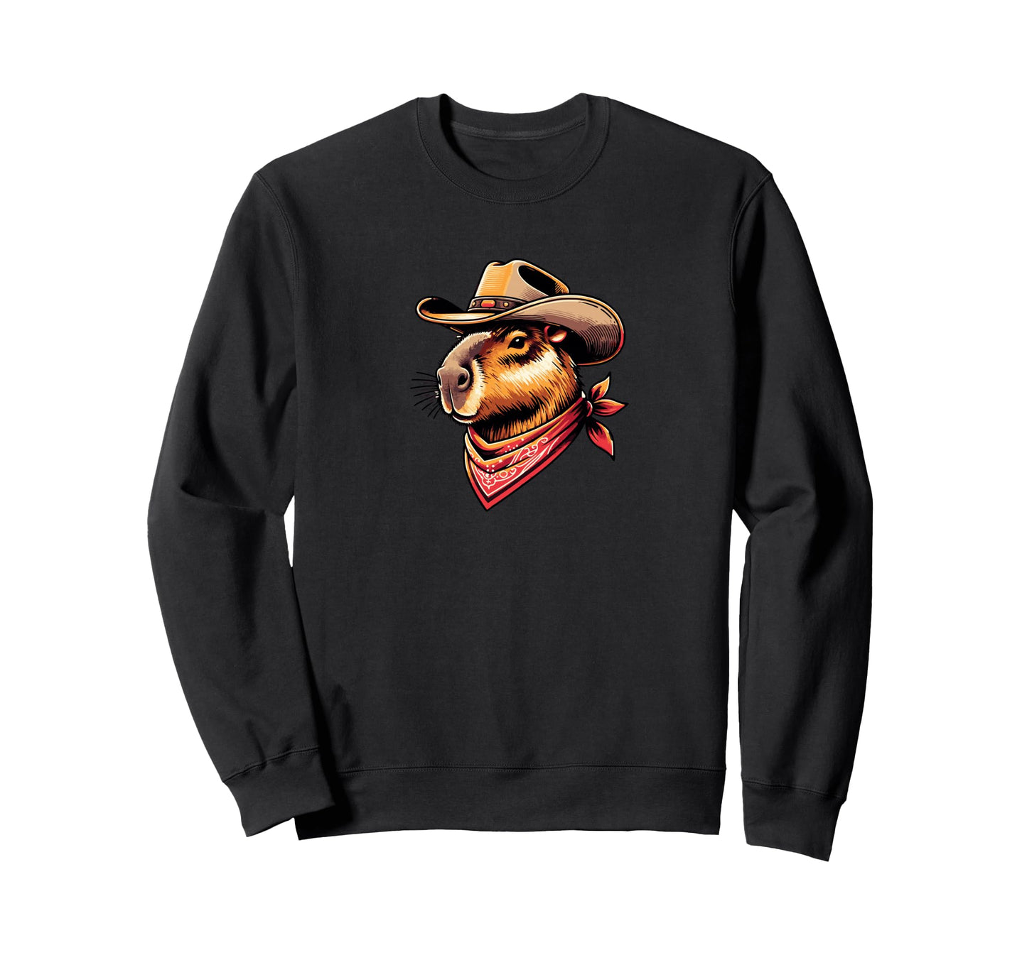 Funny Western Capybara Cowboy Sweatshirt - Trendy Graphic for Adults - T-Shirt, Sweatshirt, Hoodie