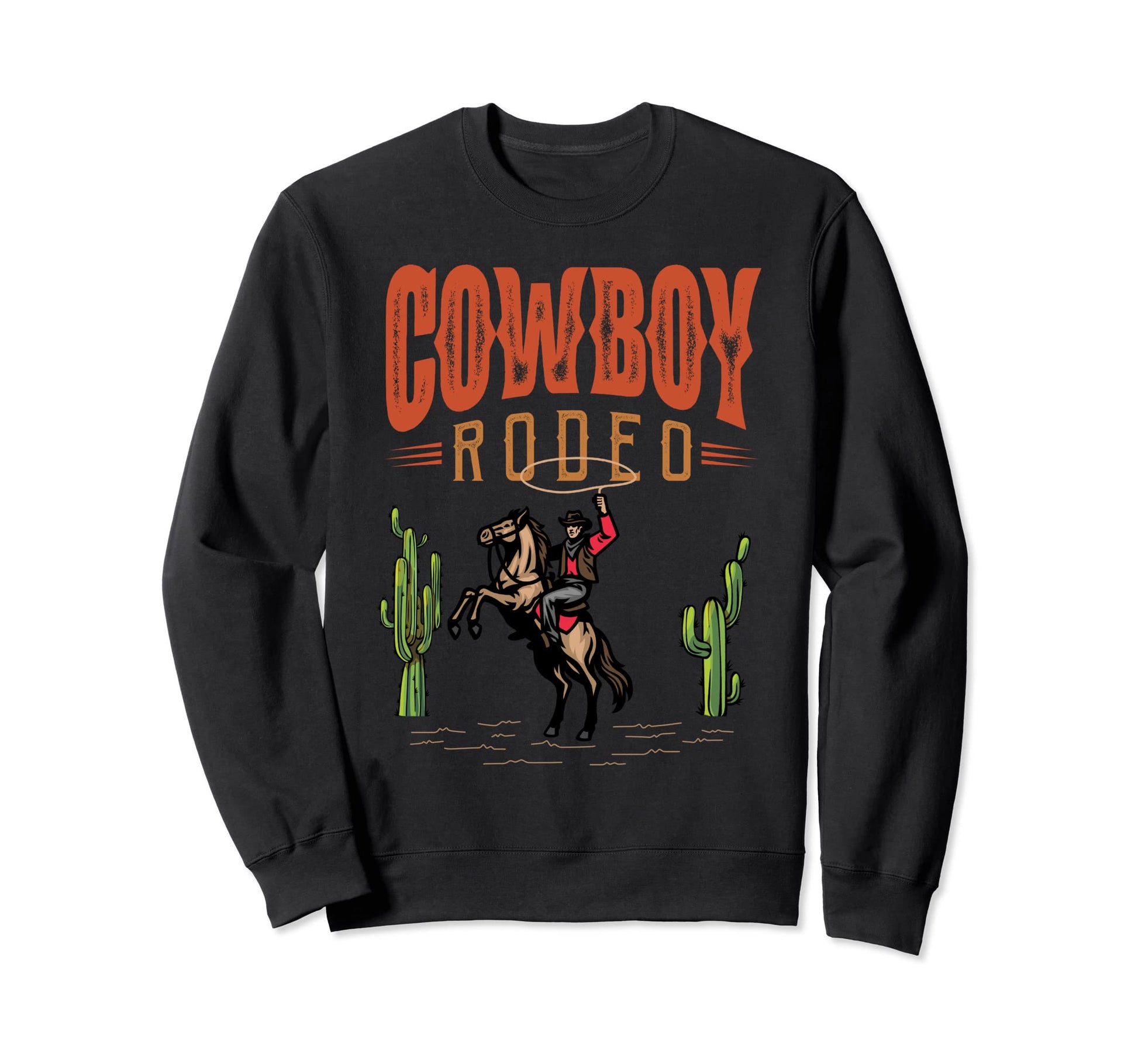 Cowboy Rodeo Horse Riding Western Sweatshirt - Minimalist Print Men Women - T-Shirt, Sweatshirt, Hoodie