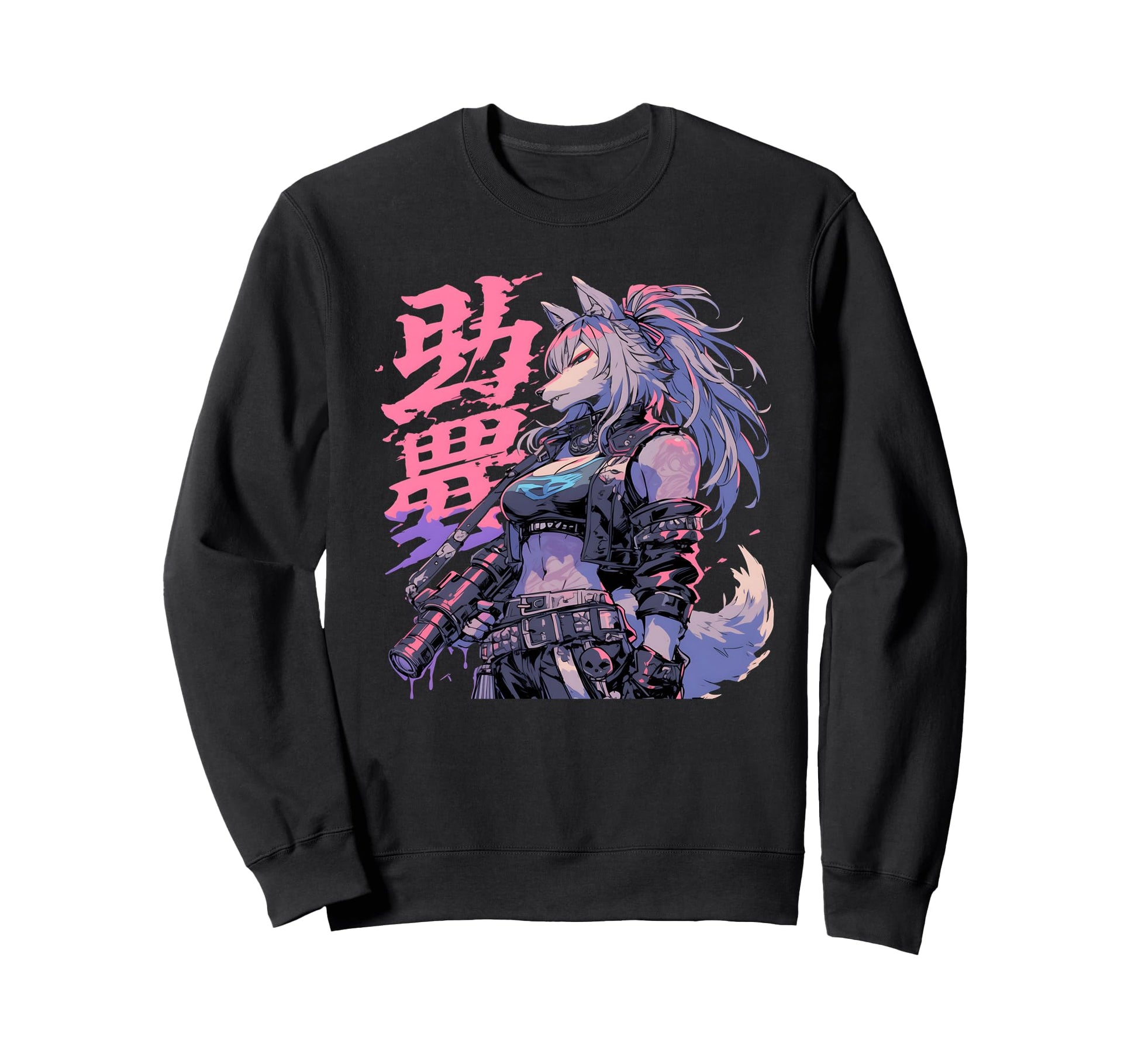 Goth Grunge Demon Anime Furry Wolf Sweatshirt - Trendy Graphic for Adults - T-Shirt, Sweatshirt, Hoodie