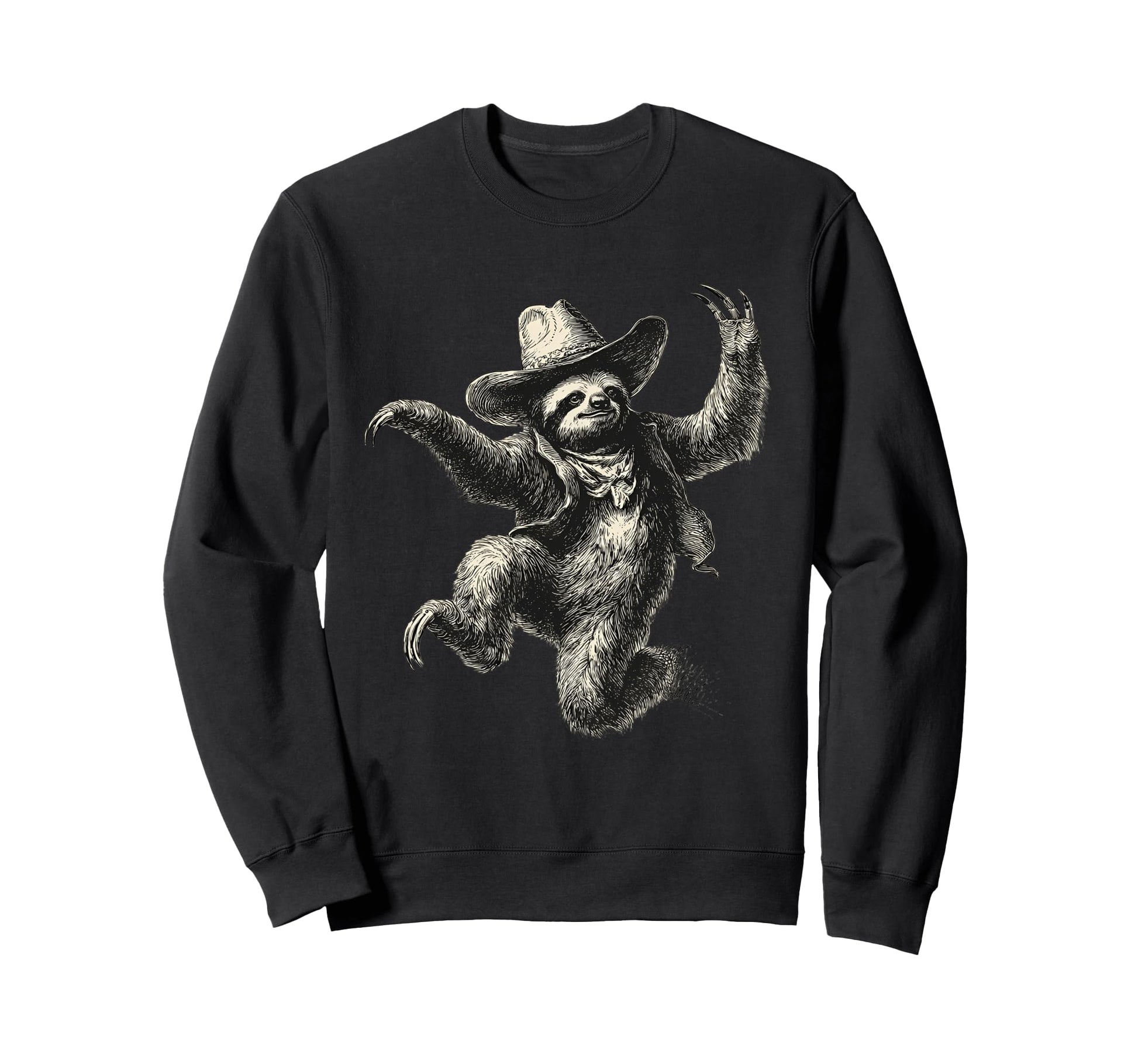 Country Cowboy Sloth Rodeo Cowgirl Sweatshirt - Graphic Print for Adults - T-Shirt, Sweatshirt, Hoodie