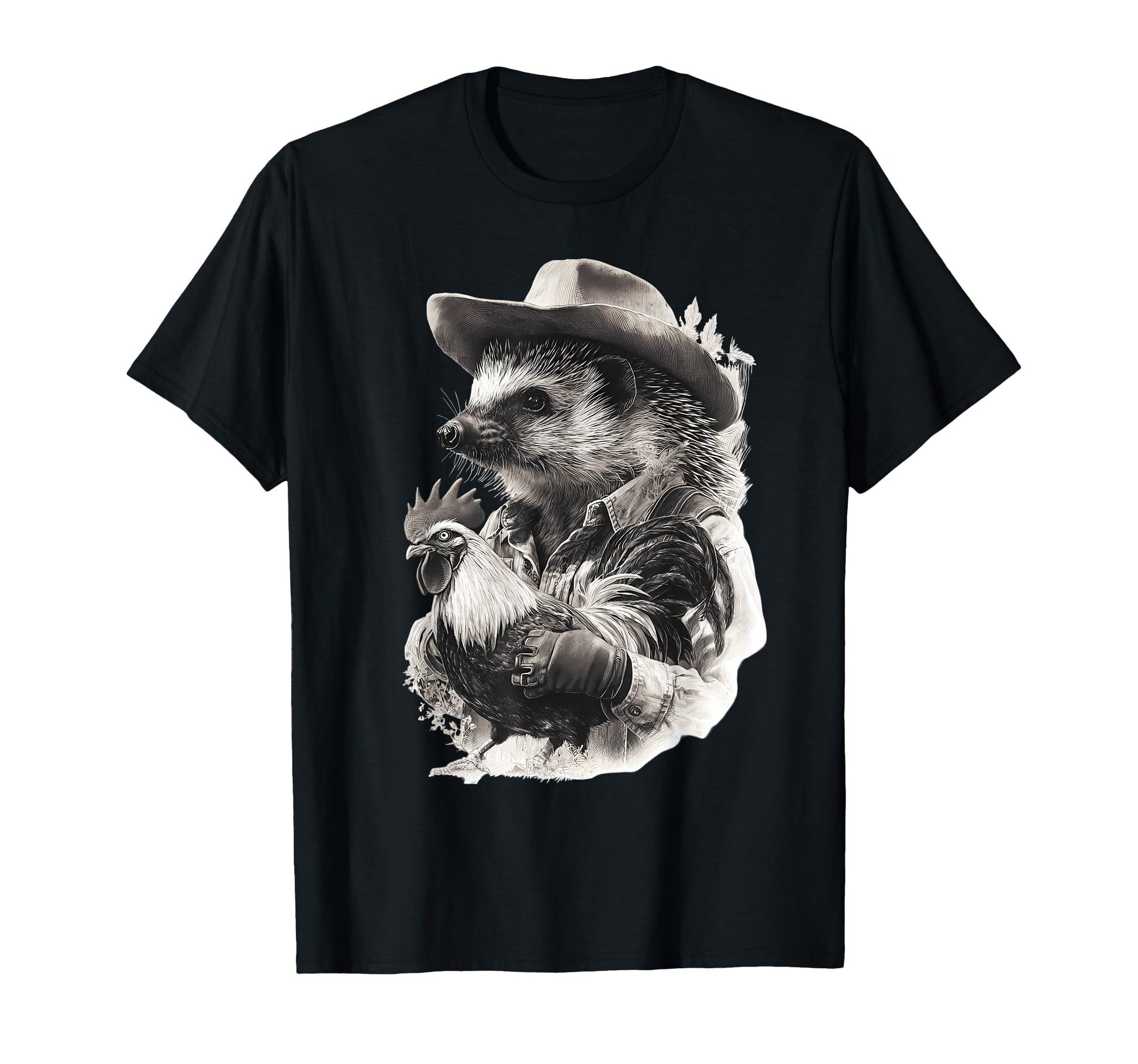 Country Cowboy Hedgehog Rodeo T-Shirt - Minimalist Print for Adults - T-Shirt, Sweatshirt, Hoodie