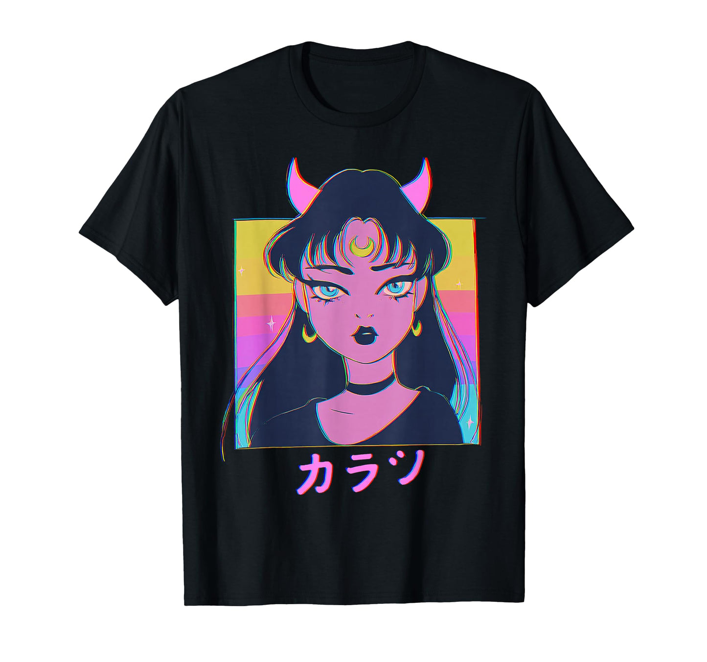 Goth Grunge Demon Anime Waifu Horror T-Shirt - Graphic Print for Adults - T-Shirt, Sweatshirt, Hoodie