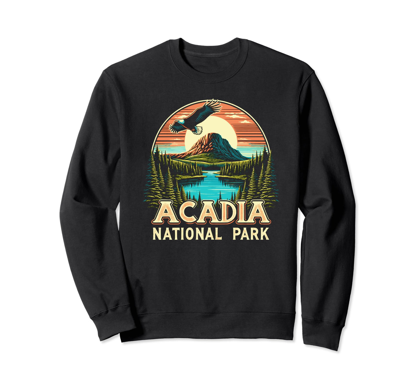 Acadia National Park Soaring Eagle Sweatshirt - Unique Graphic Men Women - T-Shirt, Sweatshirt, Hoodie