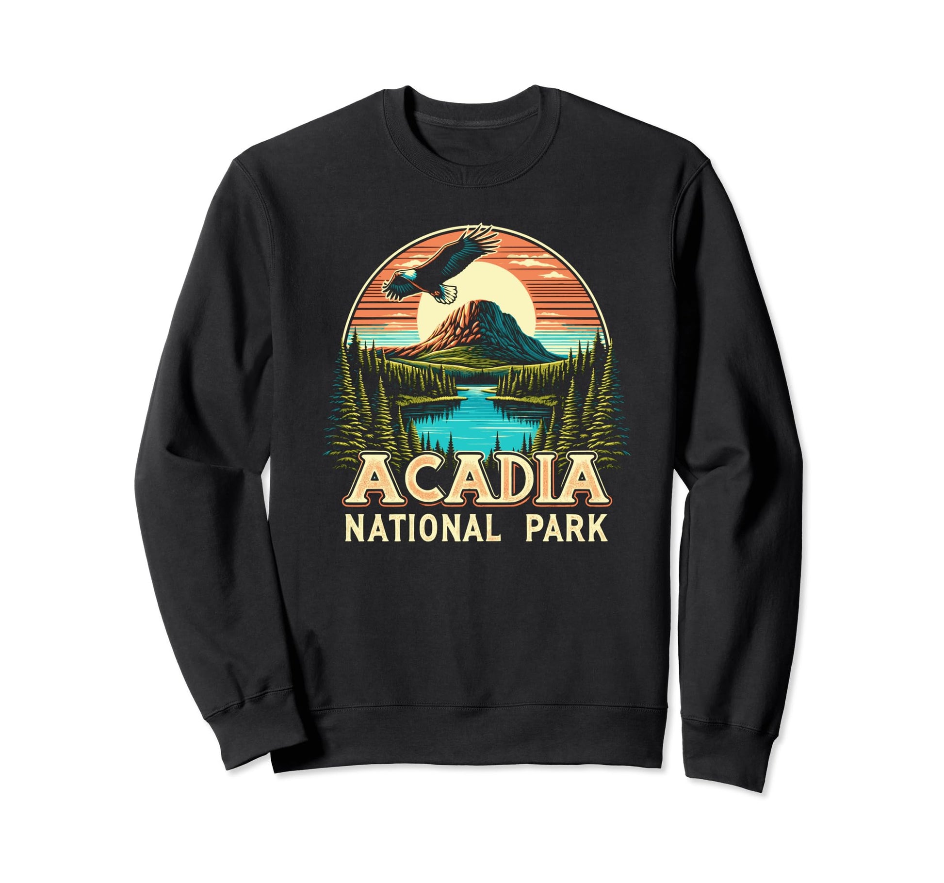 Acadia National Park Soaring Eagle Sweatshirt - Unique Graphic Men Women - T-Shirt, Sweatshirt, Hoodie