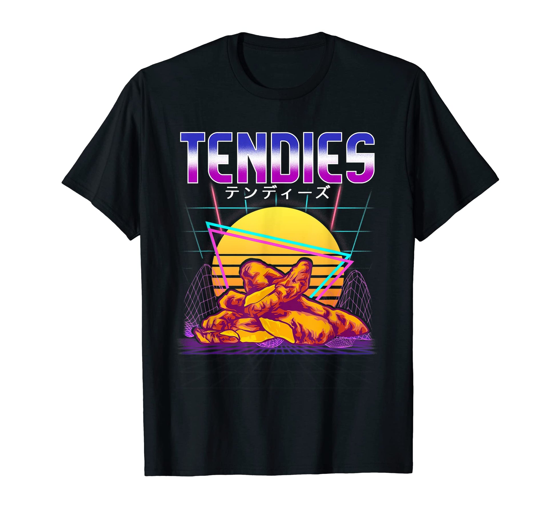 Vaporwave Chicken Tendies Aesthetic T-Shirt - Unique Graphic for Adults - T-Shirt, Sweatshirt, Hoodie