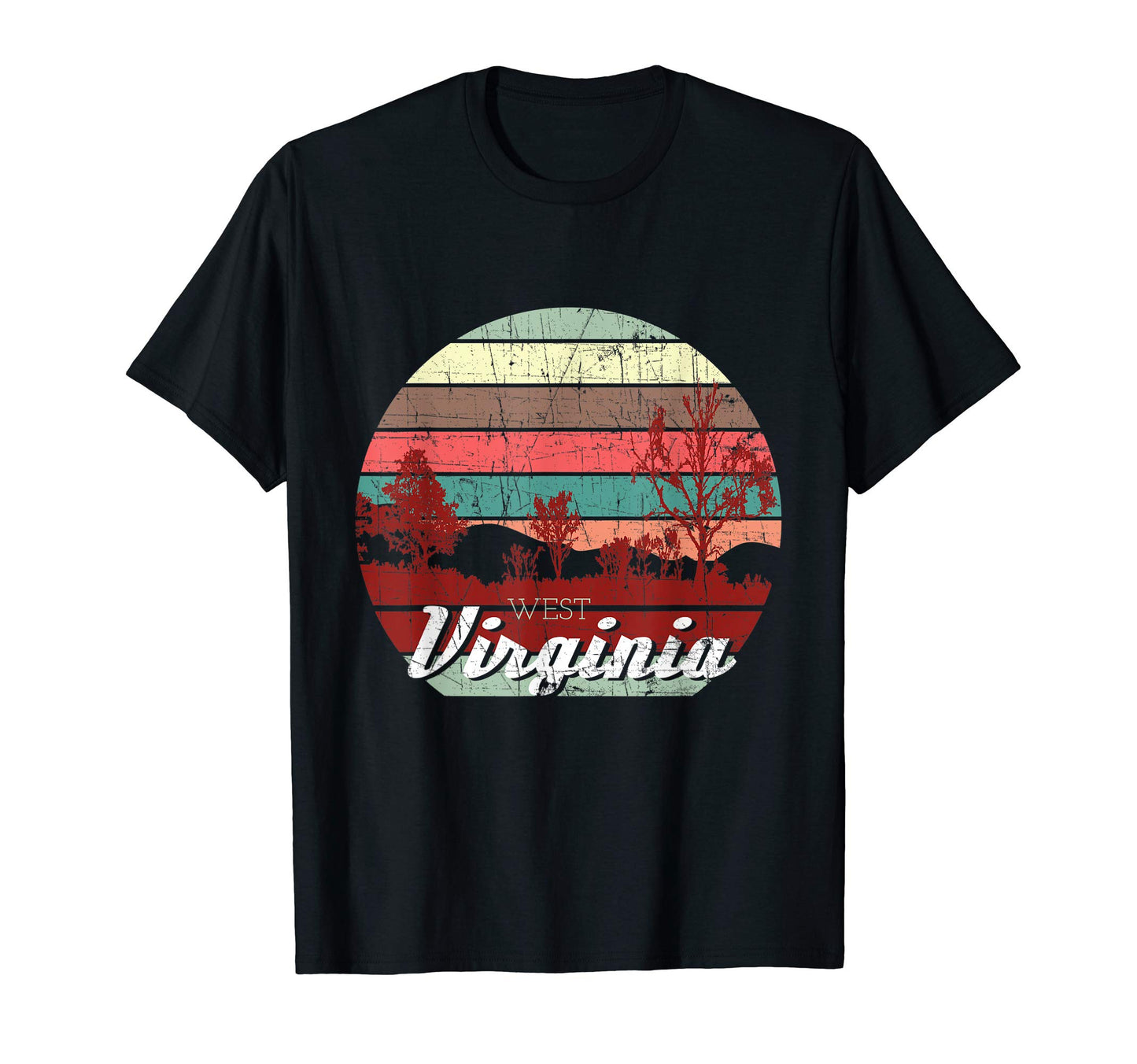 Color Distressed West Virginia T-Shirt - Minimalist Print for Adults - T-Shirt, Sweatshirt, Hoodie