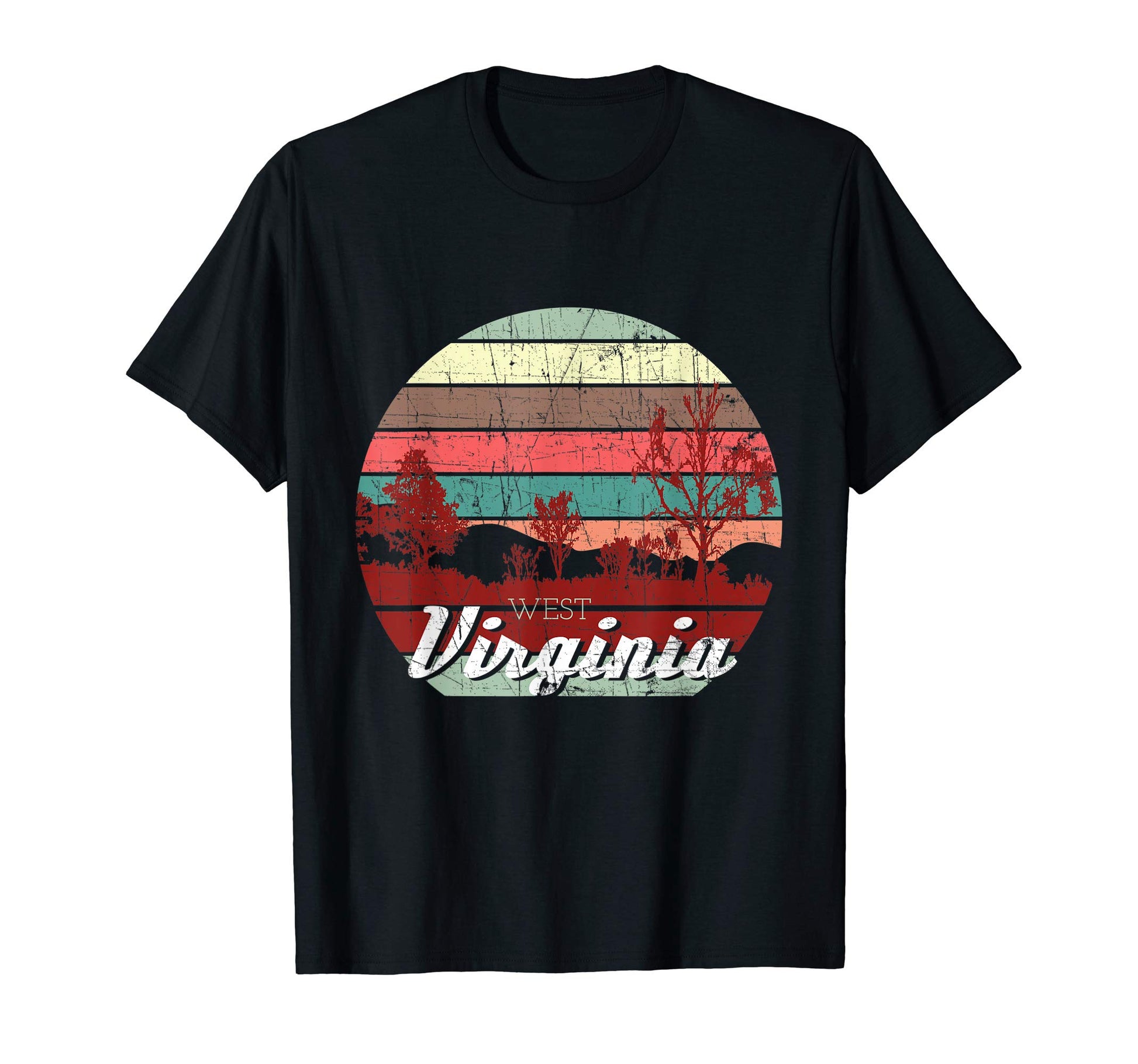 Color Distressed West Virginia T-Shirt - Minimalist Print for Adults - T-Shirt, Sweatshirt, Hoodie