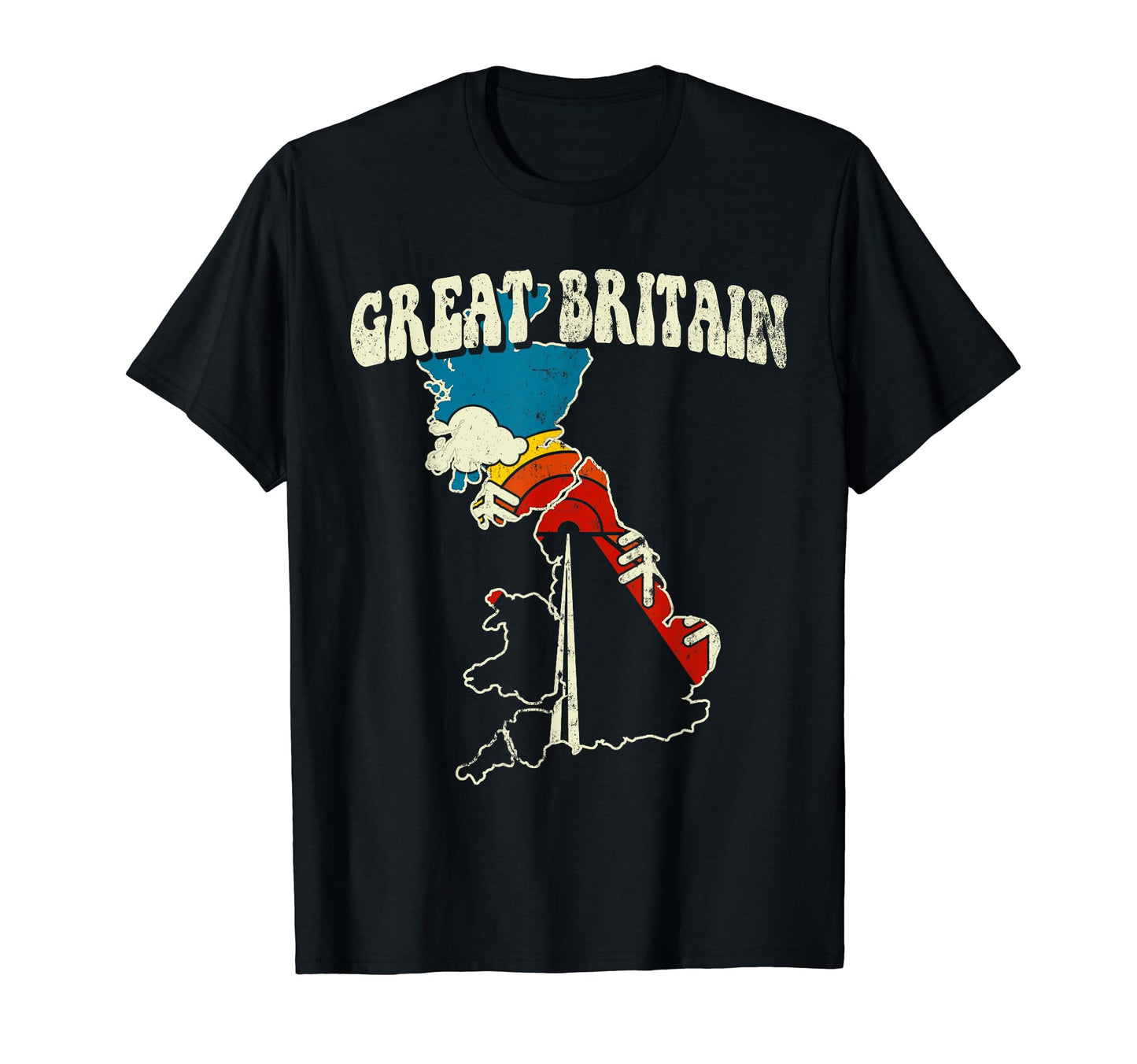Great Britain British Country Rainbow T-Shirt - Fun Novelty Design Unisex - T-Shirt, Sweatshirt, Hoodie