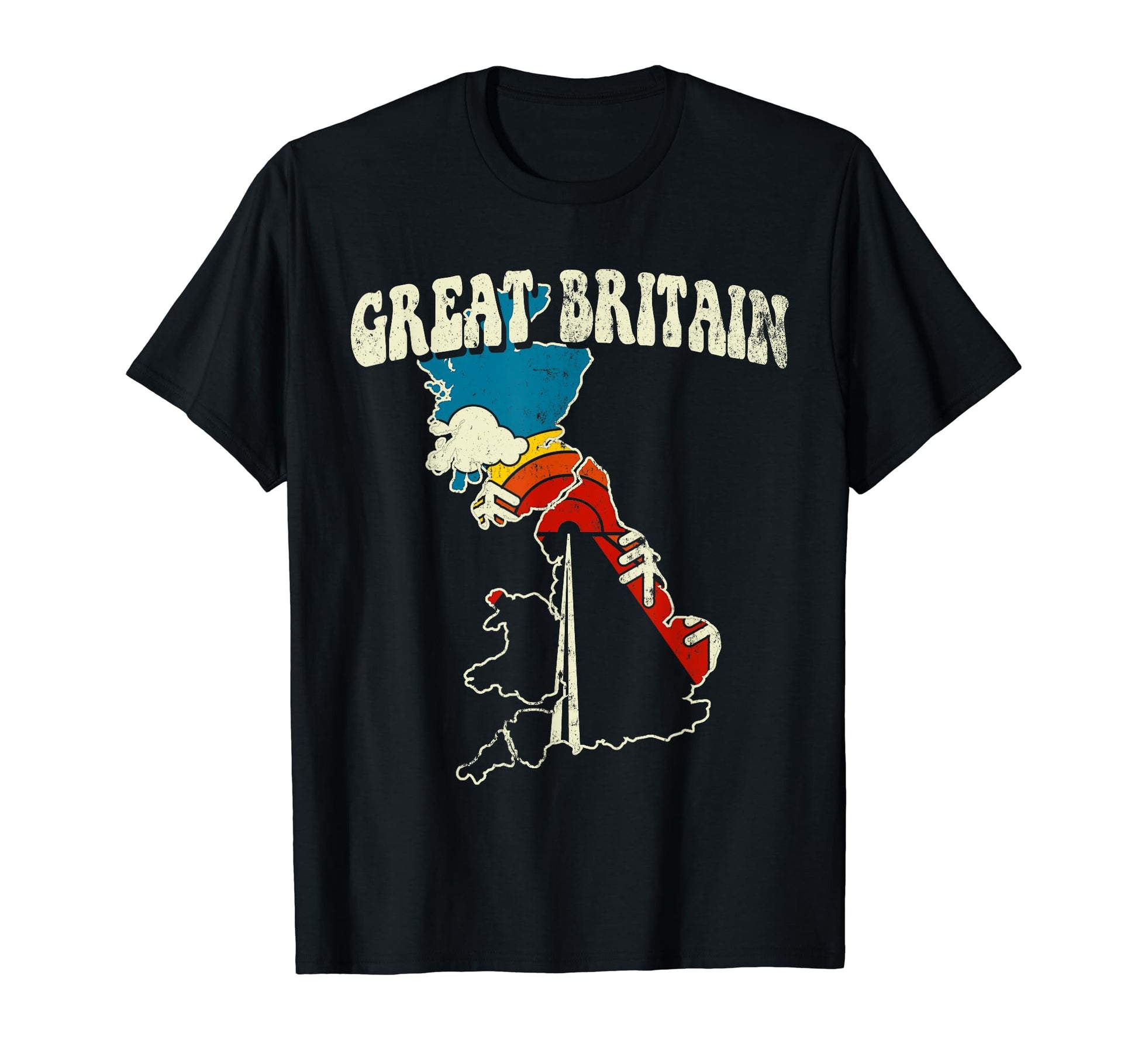 Great Britain British Country Rainbow T-Shirt - Fun Novelty Design Unisex - T-Shirt, Sweatshirt, Hoodie