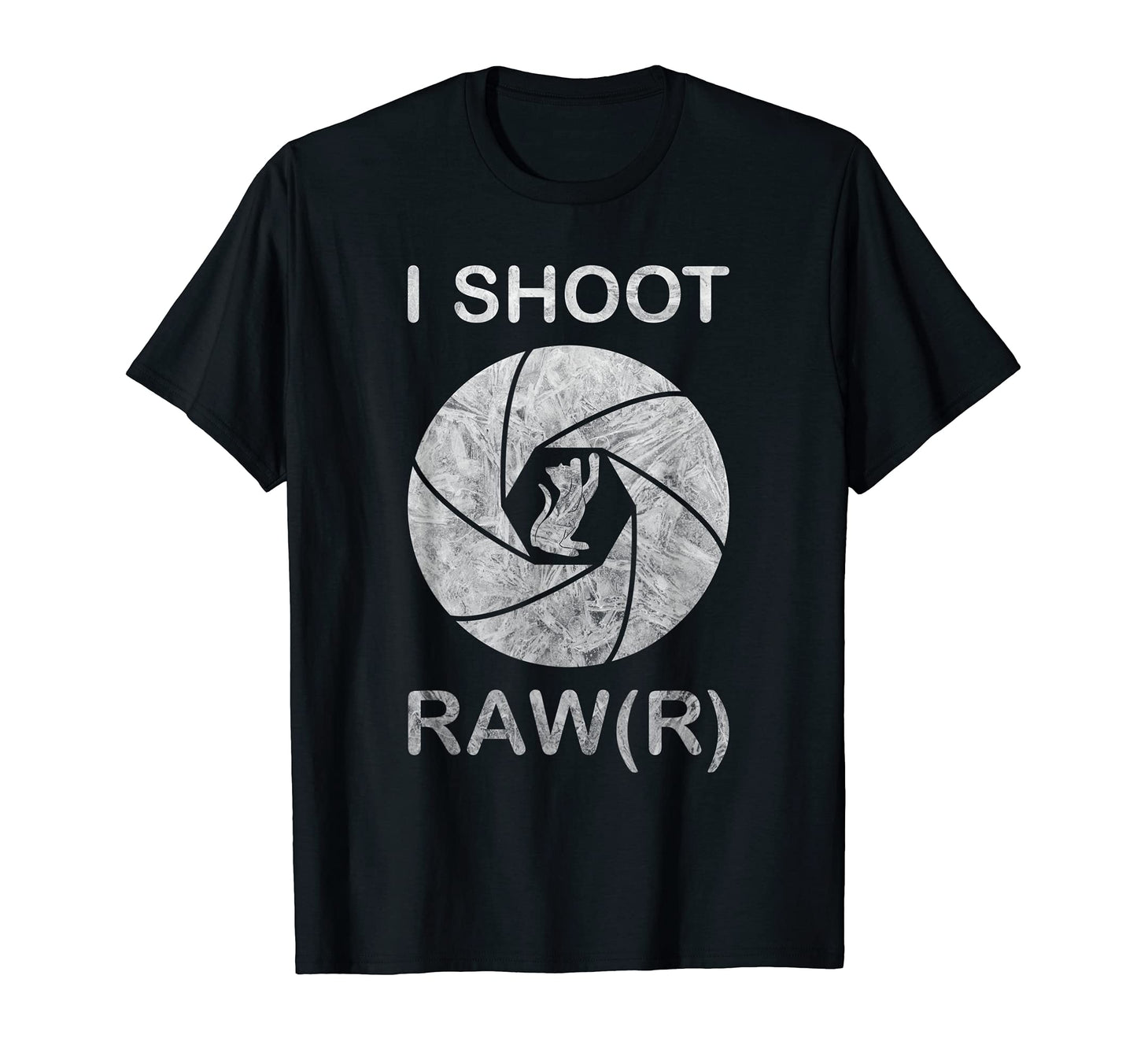 Camera Womens Cat I Shoot Raw Rawr T-Shirt - Minimalist Print for Adults - T-Shirt, Sweatshirt, Hoodie