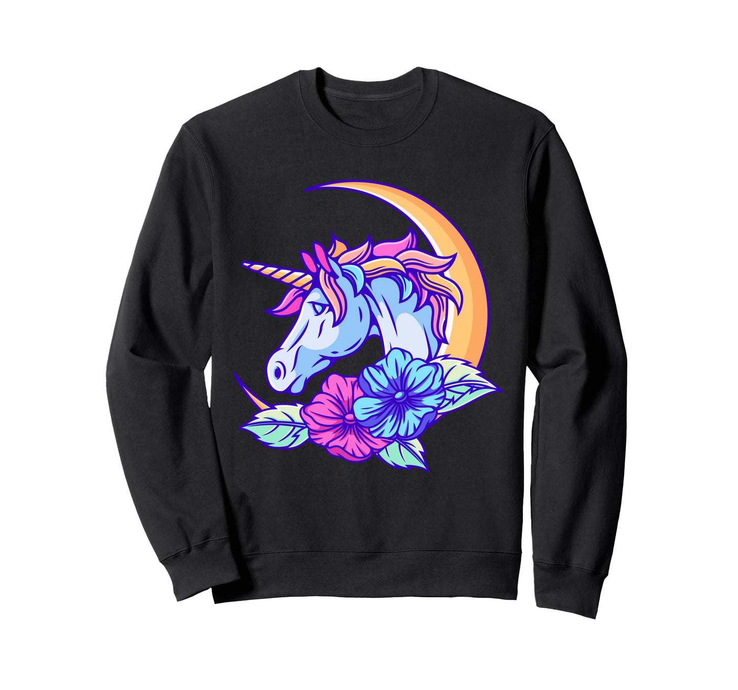 Pastel Goth Unicorn Vaporwave Sweatshirt - Casual Everyday Wear Men Women - T-Shirt, Sweatshirt, Hoodie
