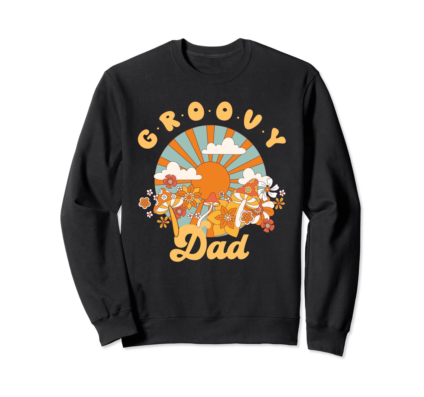 Groovy Dad Rainbow Colorful Sweatshirt - Minimalist Print for Adults - T-Shirt, Sweatshirt, Hoodie