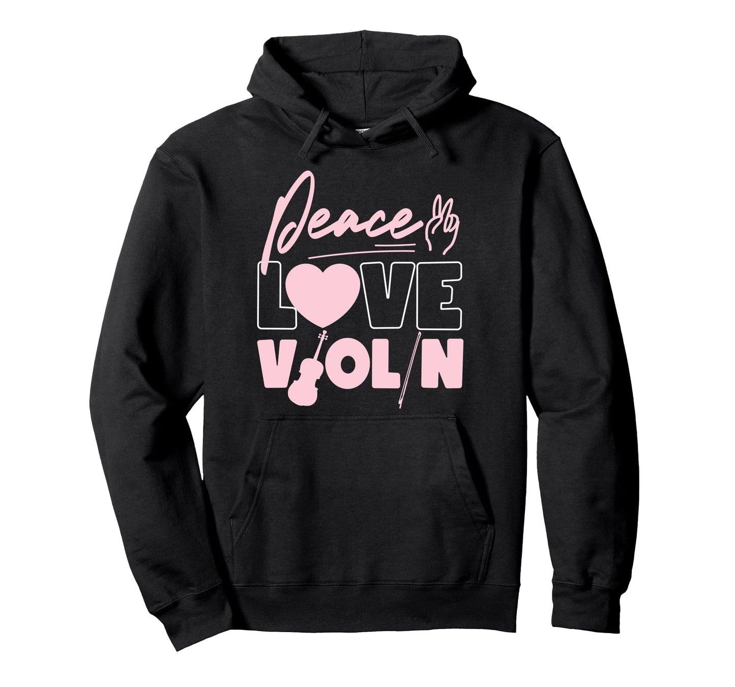 Violin Violinist Peace Love Violin Hoodie - Custom Art Print Unisex - T-Shirt, Sweatshirt, Hoodie