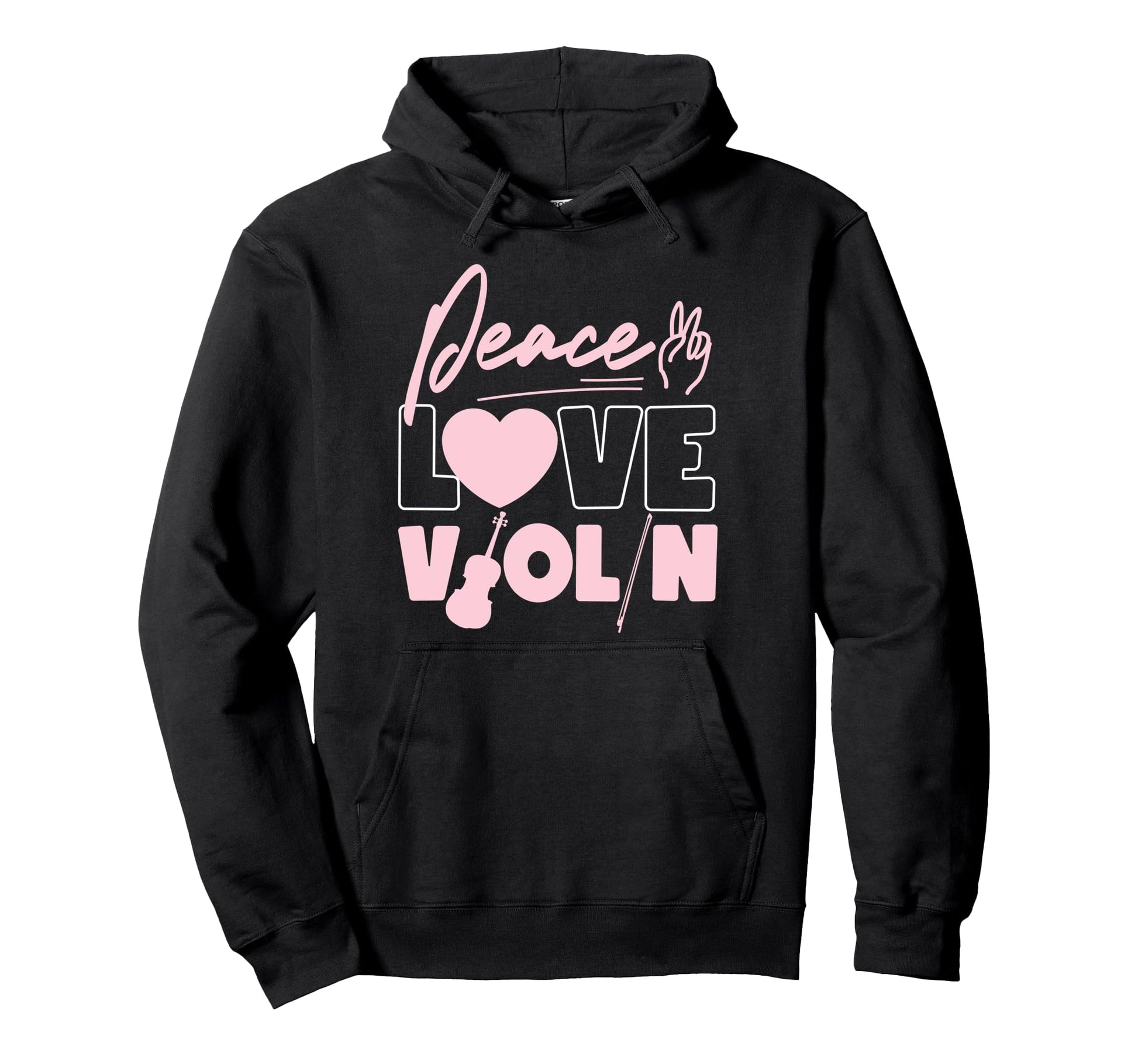 Violin Violinist Peace Love Violin Hoodie - Custom Art Print Unisex - T-Shirt, Sweatshirt, Hoodie