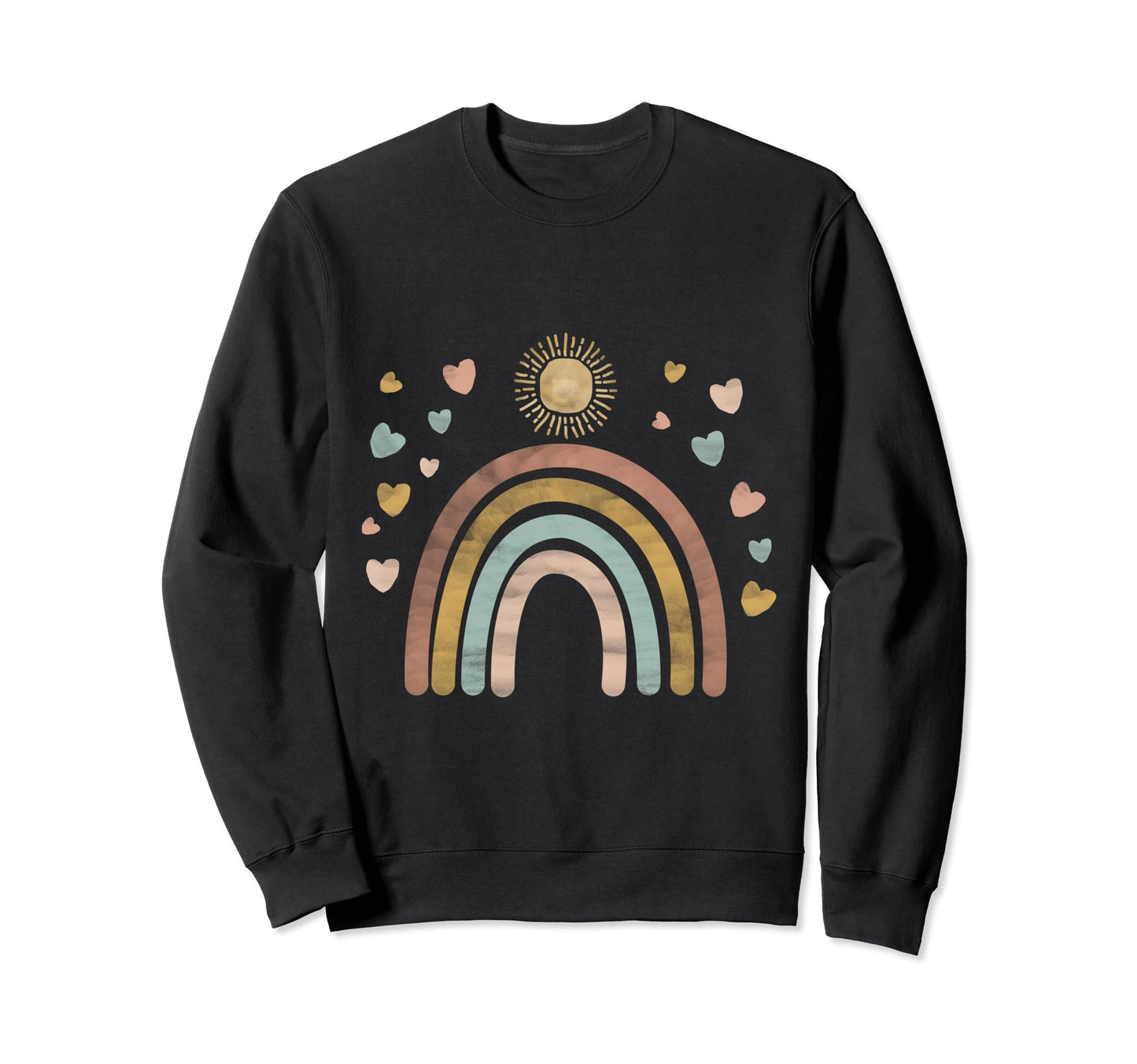 Earthy Colors Bohemian Rainbow Sweatshirt - Aesthetic Graphic Men Women - T-Shirt, Sweatshirt, Hoodie