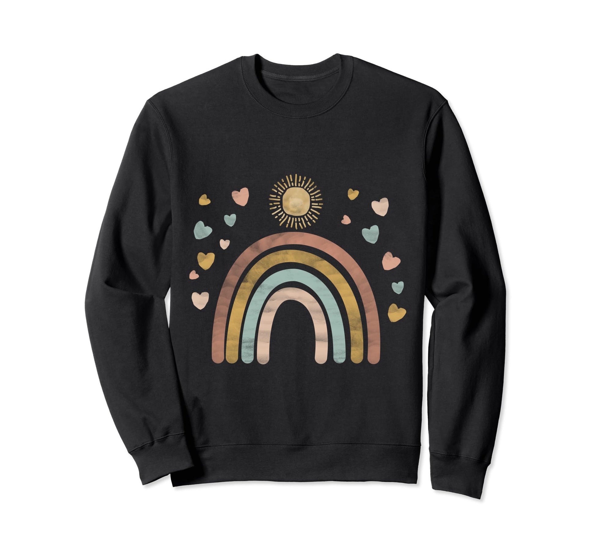 Earthy Colors Bohemian Rainbow Sweatshirt - Aesthetic Graphic Men Women - T-Shirt, Sweatshirt, Hoodie