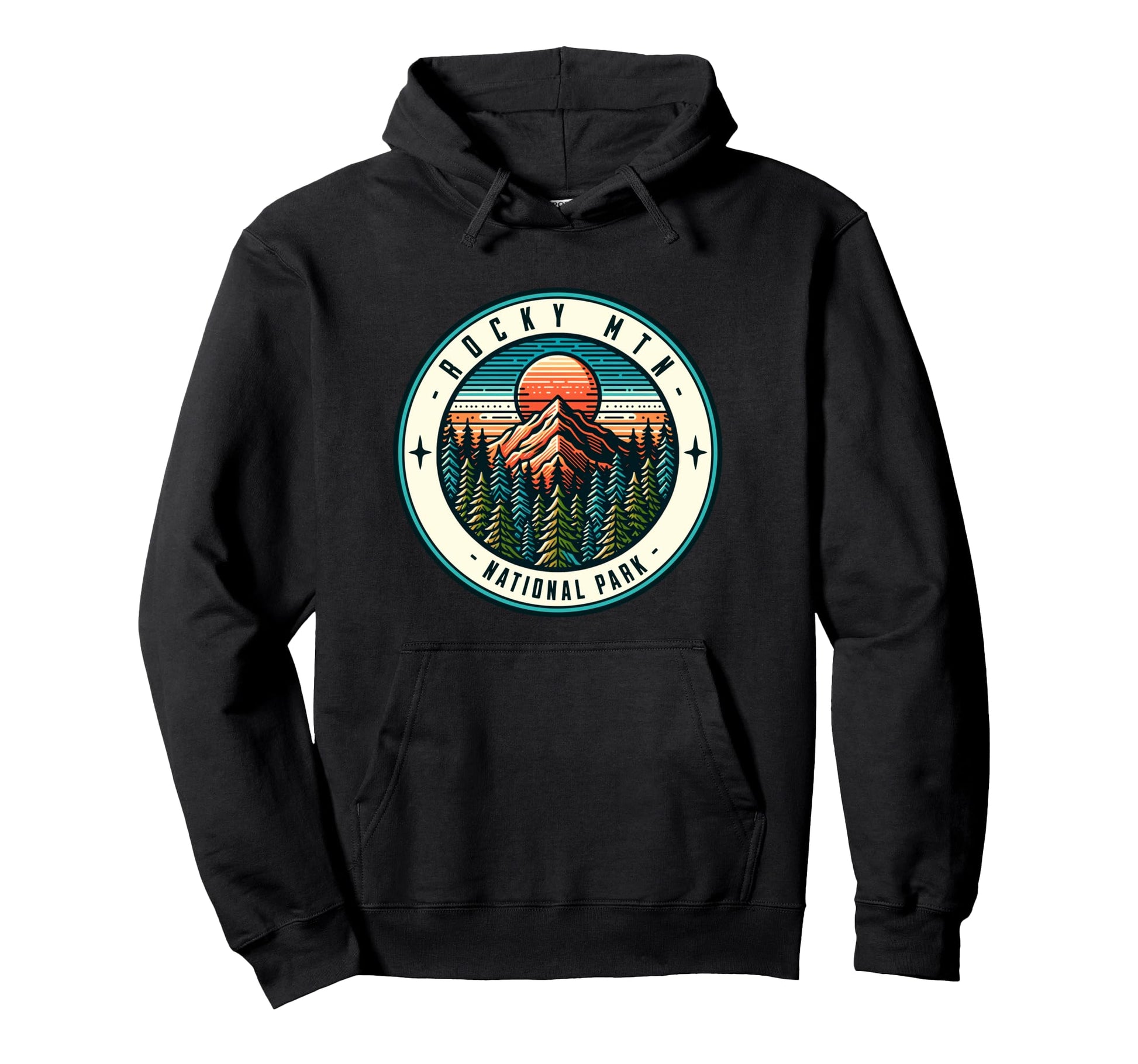 Rocky Mountain Sunset Forest Hoodie - Casual Everyday Wear for Adults - T-Shirt, Sweatshirt, Hoodie