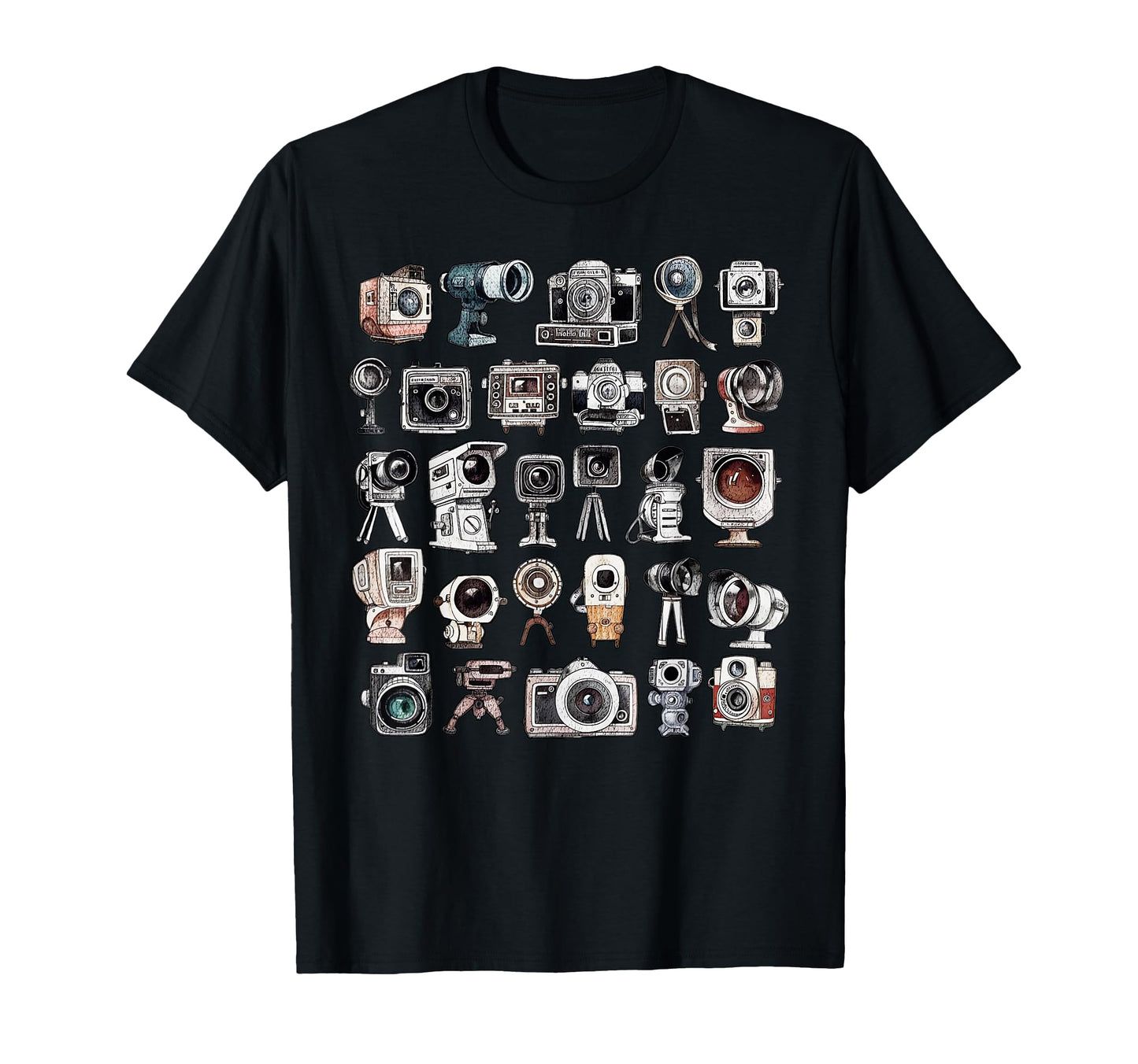 Watercolor Camera Collections T-Shirt - Minimalist Print Men Women - T-Shirt, Sweatshirt, Hoodie