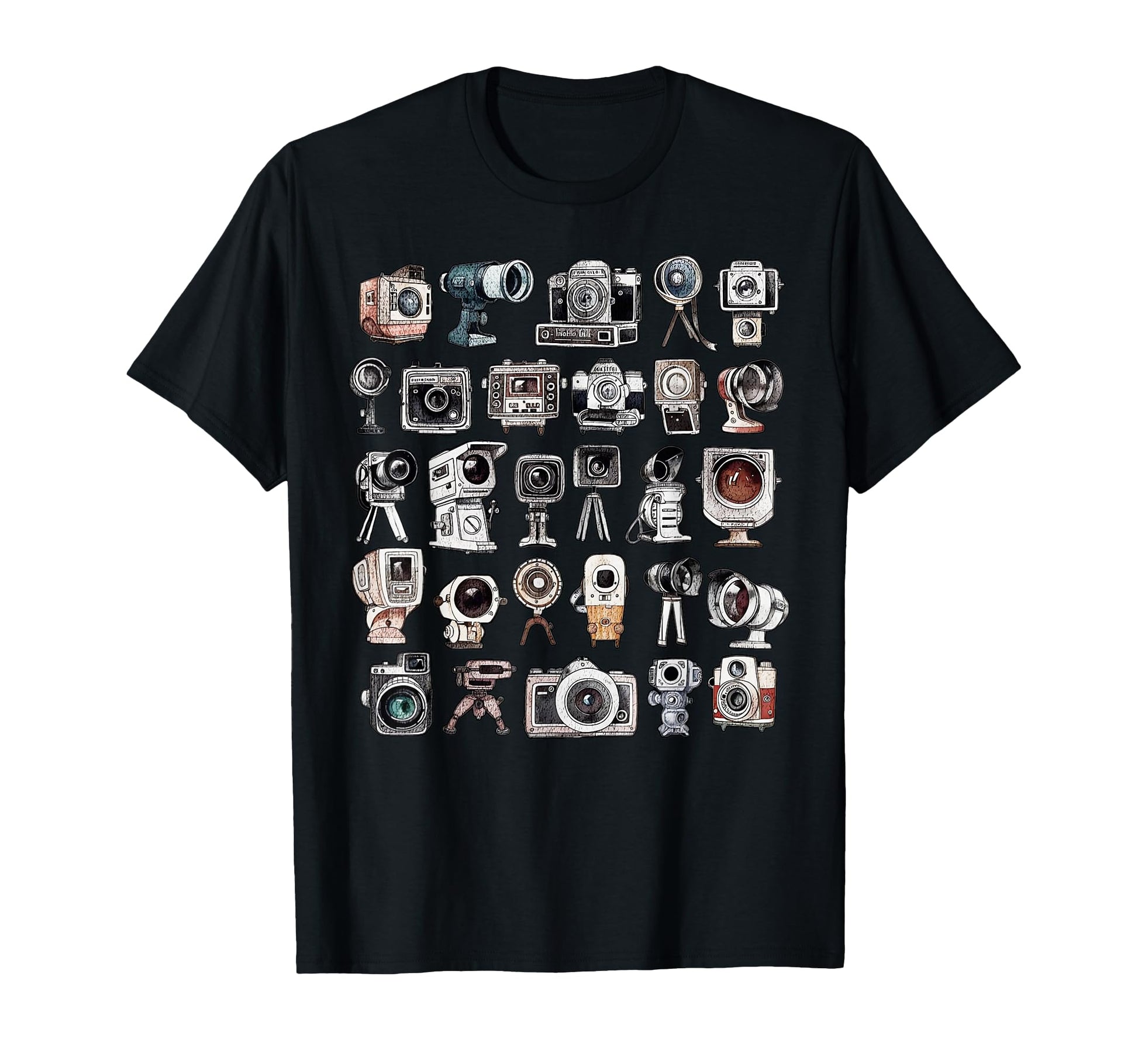 Watercolor Camera Collections T-Shirt - Minimalist Print Men Women - T-Shirt, Sweatshirt, Hoodie