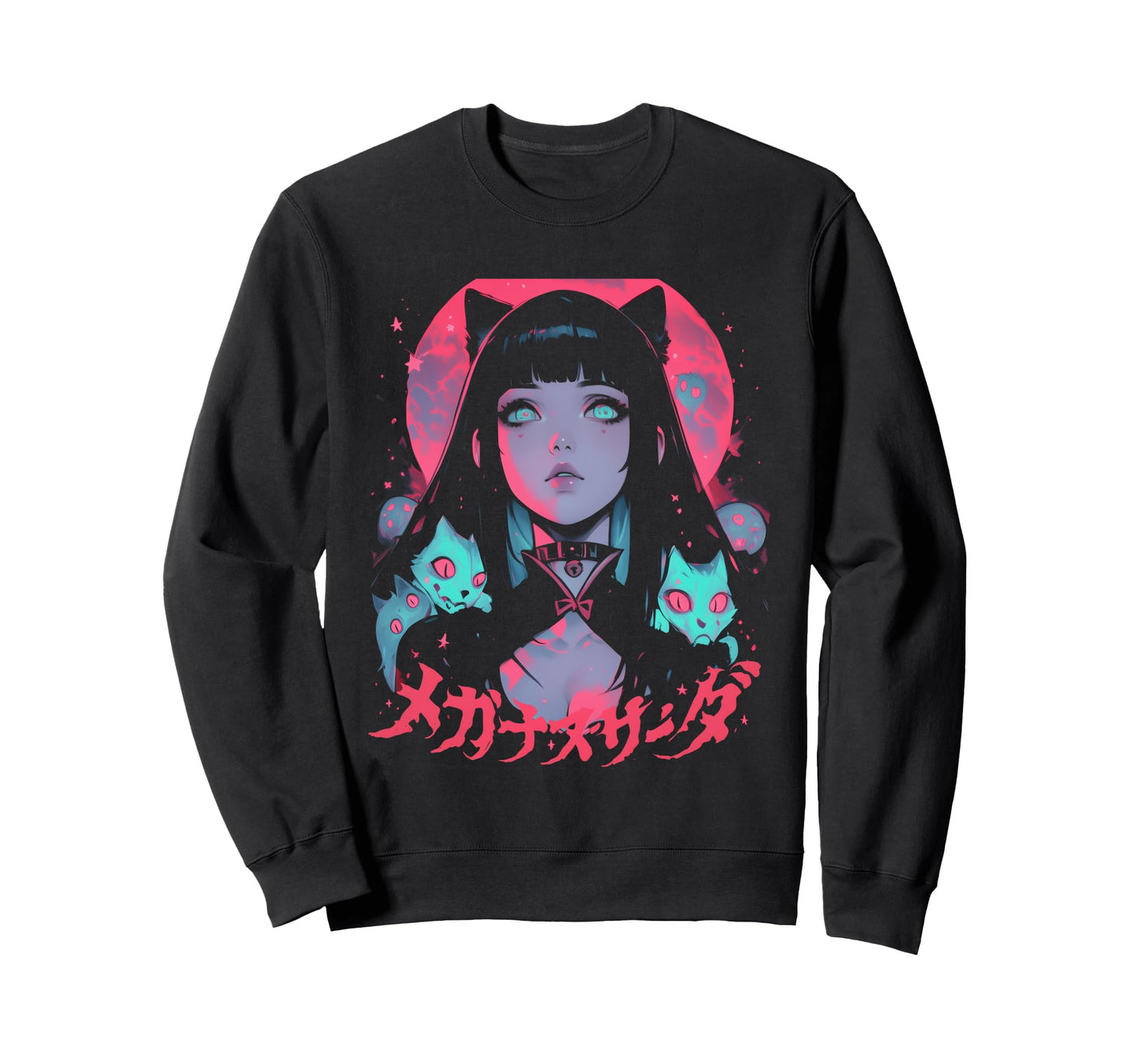 Goth Grunge Demon Anime Waifu Sweatshirt - Casual Everyday Wear for Adults - T-Shirt, Sweatshirt, Hoodie