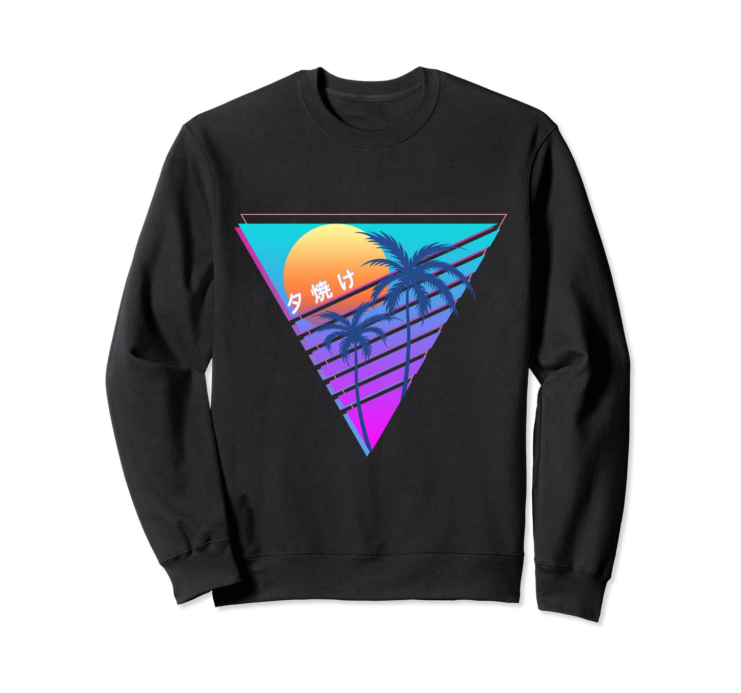 80S 90S Vaporwave Palm Trees Sweatshirt - Minimalist Print for Adults - T-Shirt, Sweatshirt, Hoodie