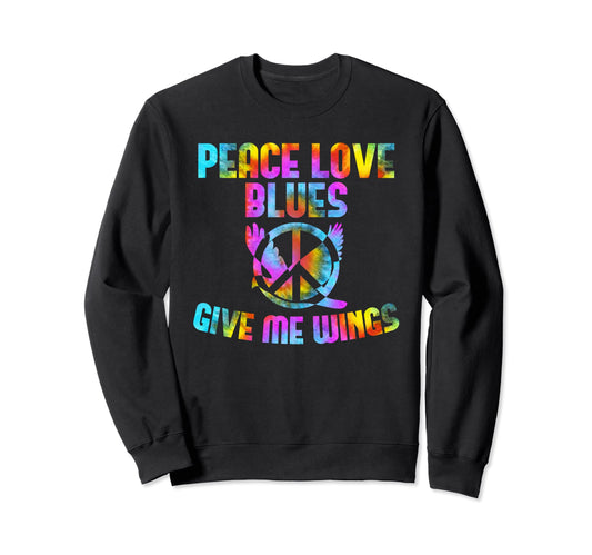Blues Musician Peace Sign Jazz Music Sweatshirt - Trendy Graphic Unisex - T-Shirt, Sweatshirt, Hoodie