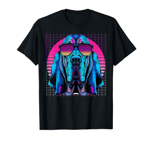 Bloodhound Sunglasses Dog Vaporwave T-Shirt - Streetwear Style for Adults - T-Shirt, Sweatshirt, Hoodie