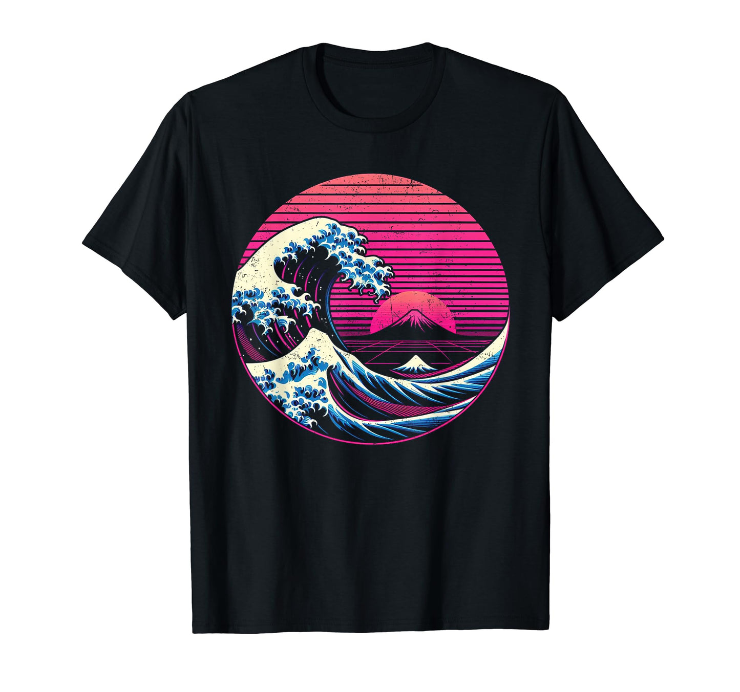 Great Wave Off Kanagawa Vaporwave T-Shirt - Casual Everyday Wear Unisex - T-Shirt, Sweatshirt, Hoodie