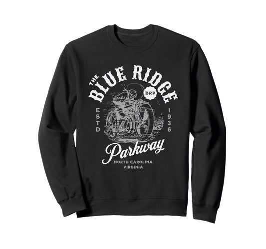 Blue Ridge Parkway Motorcycle Sweatshirt - Streetwear Style Unisex - T-Shirt, Sweatshirt, Hoodie