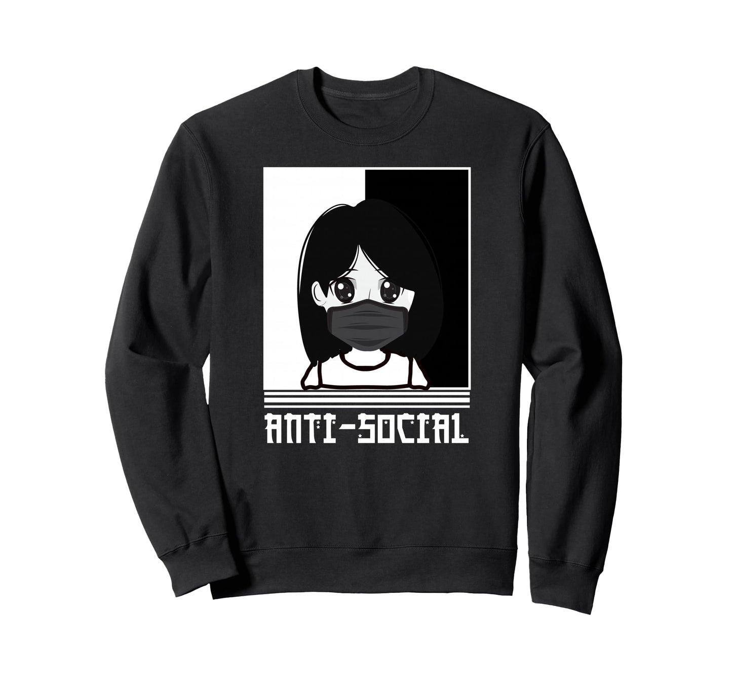 Anti Social Japanese Aesthetic Sweatshirt - Minimalist Print Men Women - T-Shirt, Sweatshirt, Hoodie