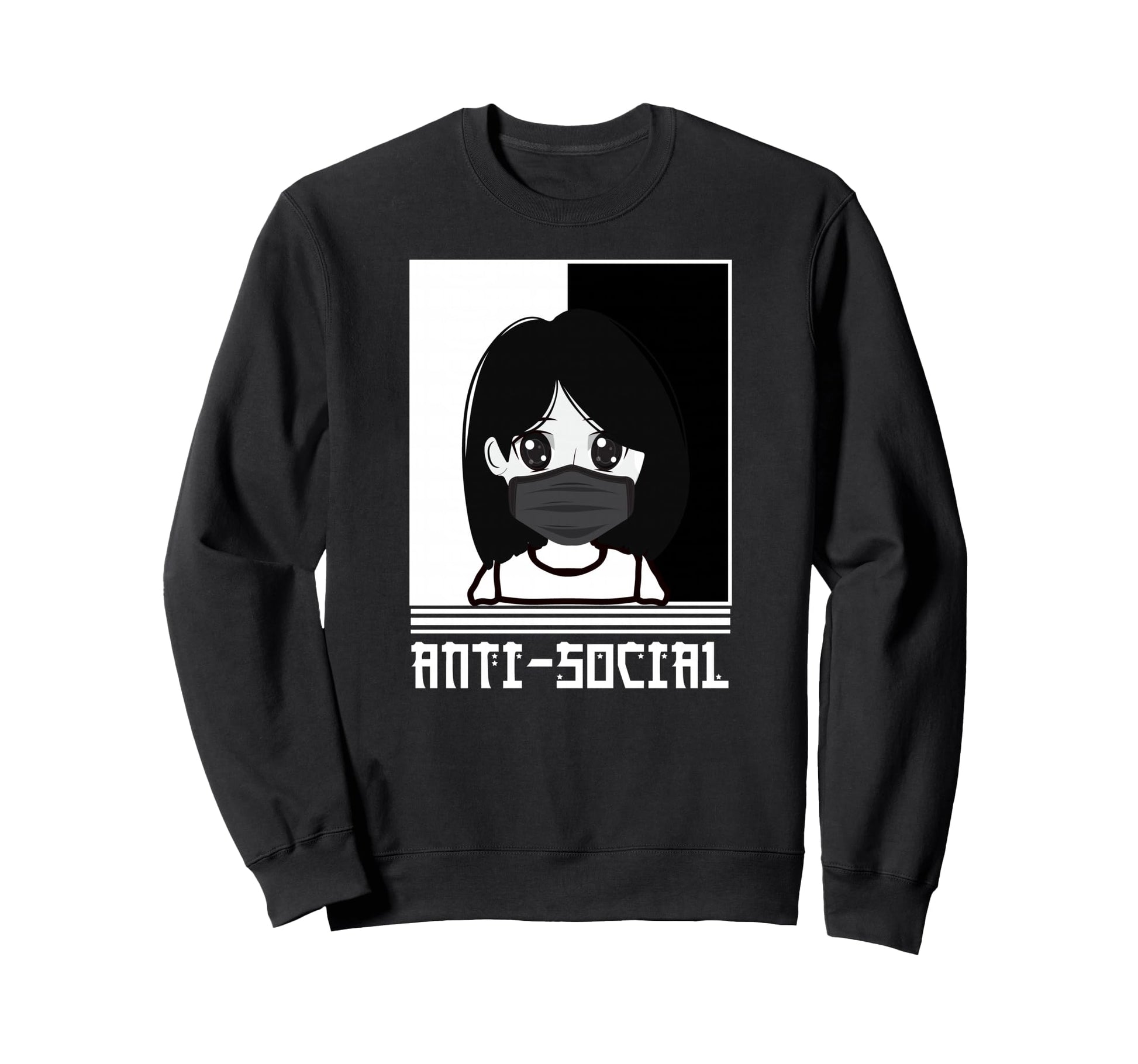 Anti Social Japanese Aesthetic Sweatshirt - Minimalist Print Men Women - T-Shirt, Sweatshirt, Hoodie
