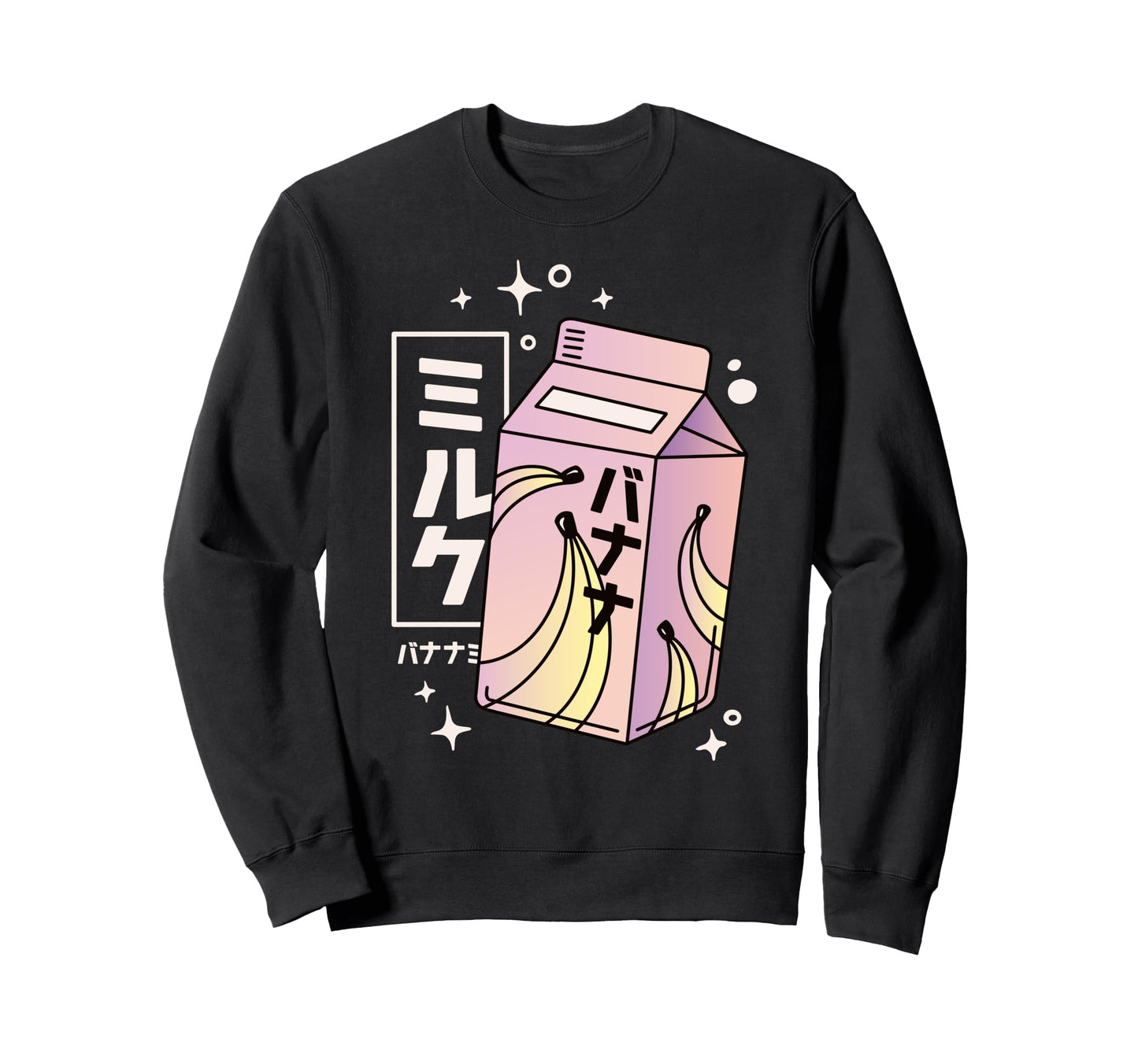 Banana Milk Carton Kawaii Sweatshirt - Aesthetic Graphic for Adults - T-Shirt, Sweatshirt, Hoodie