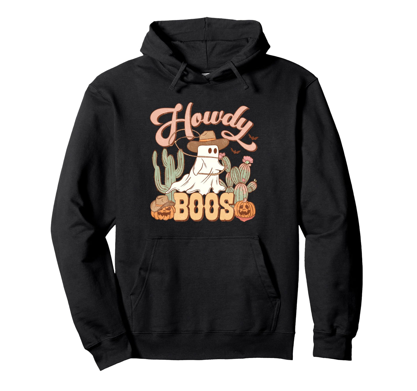 Western Ghost Halloween Howdy Boos Hoodie - Custom Art Print Men Women - T-Shirt, Sweatshirt, Hoodie
