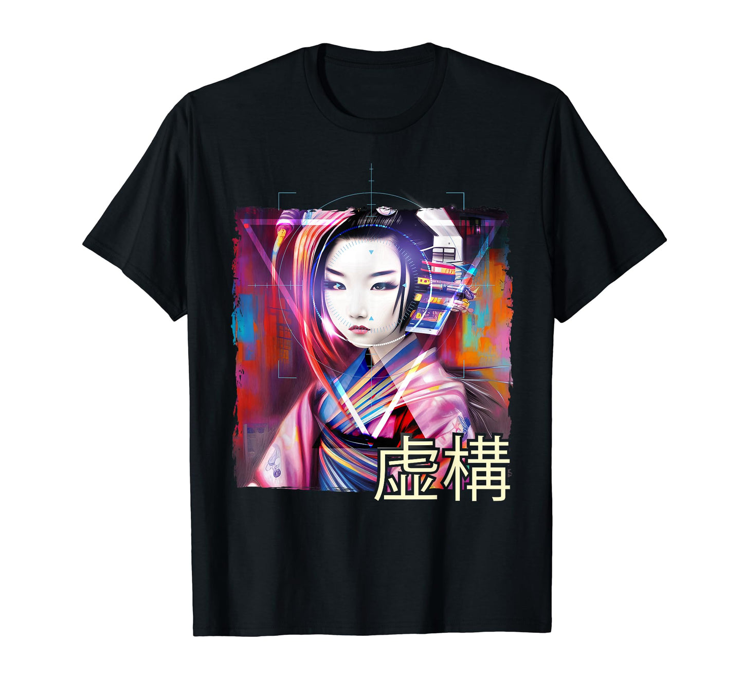 Cyberpunks Geisha Waifu Japanese T-Shirt - Custom Art Print for Adults - T-Shirt, Sweatshirt, Hoodie