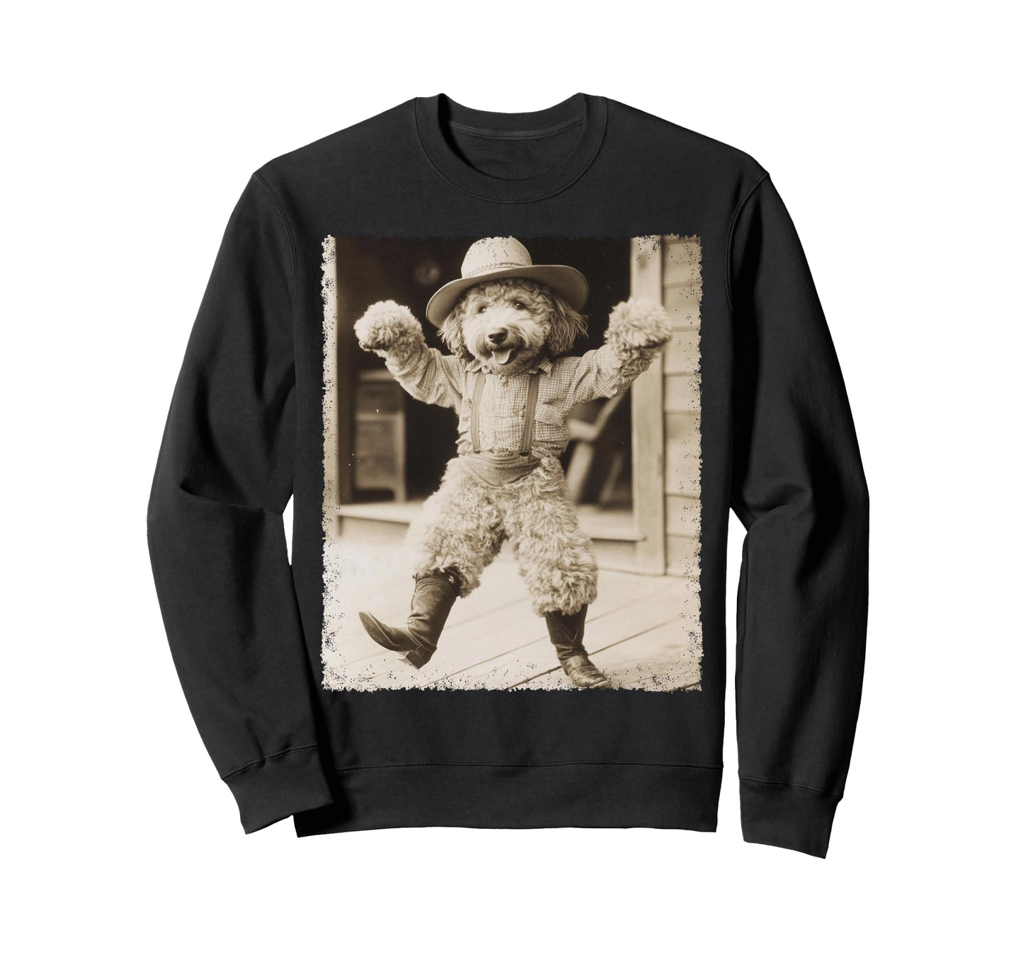 Cowboy Dog Goldendoodle Sweatshirt - Fun Novelty Design Unisex - T-Shirt, Sweatshirt, Hoodie