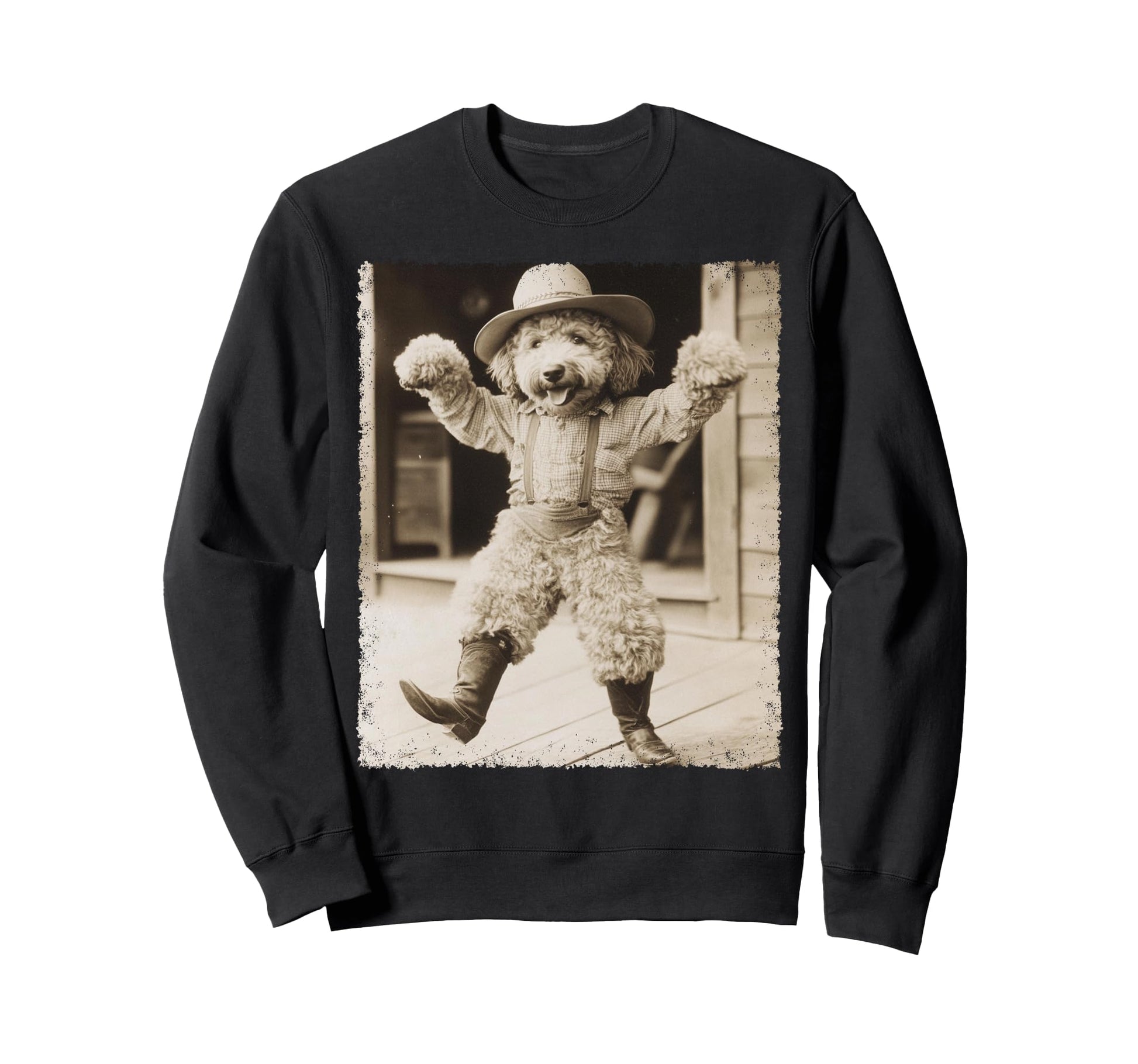 Cowboy Dog Goldendoodle Sweatshirt - Fun Novelty Design Unisex - T-Shirt, Sweatshirt, Hoodie
