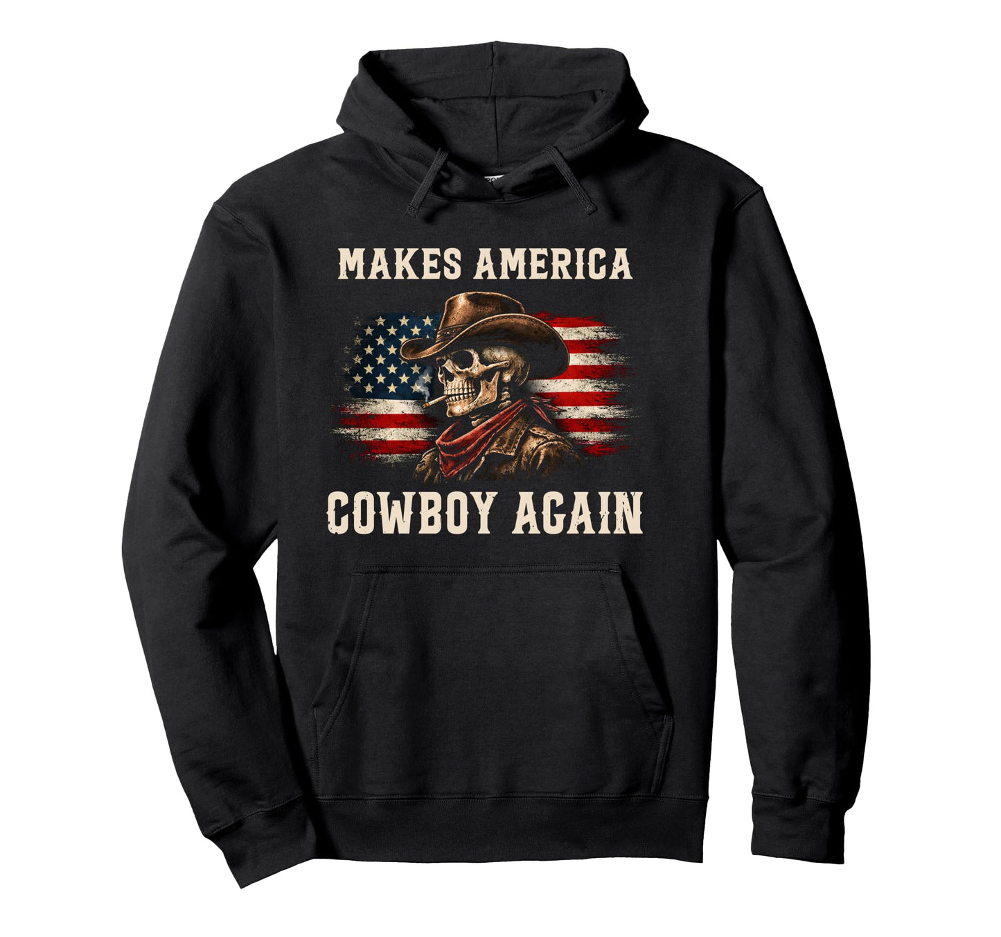 Makes America Cowboy Skull Again Hoodie - Novelty Apparel Men Women - T-Shirt, Sweatshirt, Hoodie