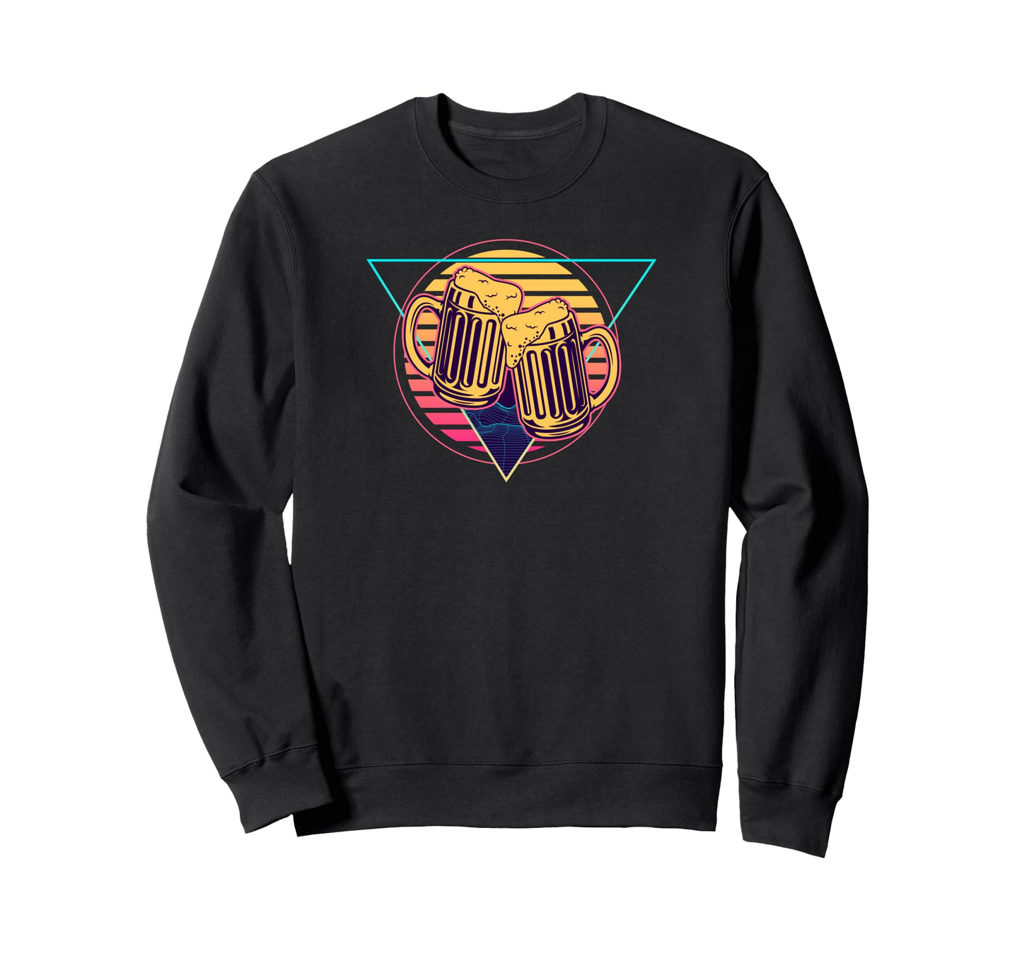 Futuristic Beer Synthwave Vaporwave Sweatshirt - Fun Novelty Design Unisex - T-Shirt, Sweatshirt, Hoodie