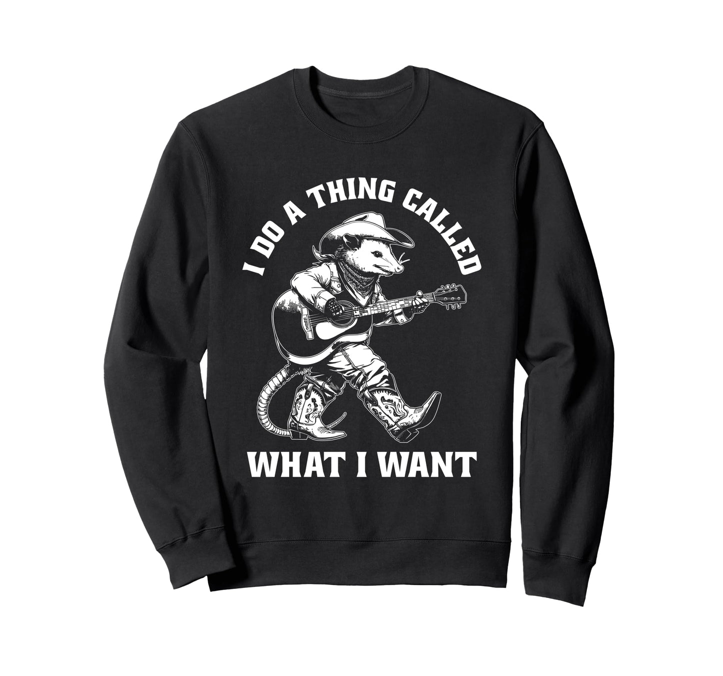 Cowboy Opossum Guitar Funny Western Sweatshirt - Custom Art Print Unisex - T-Shirt, Sweatshirt, Hoodie