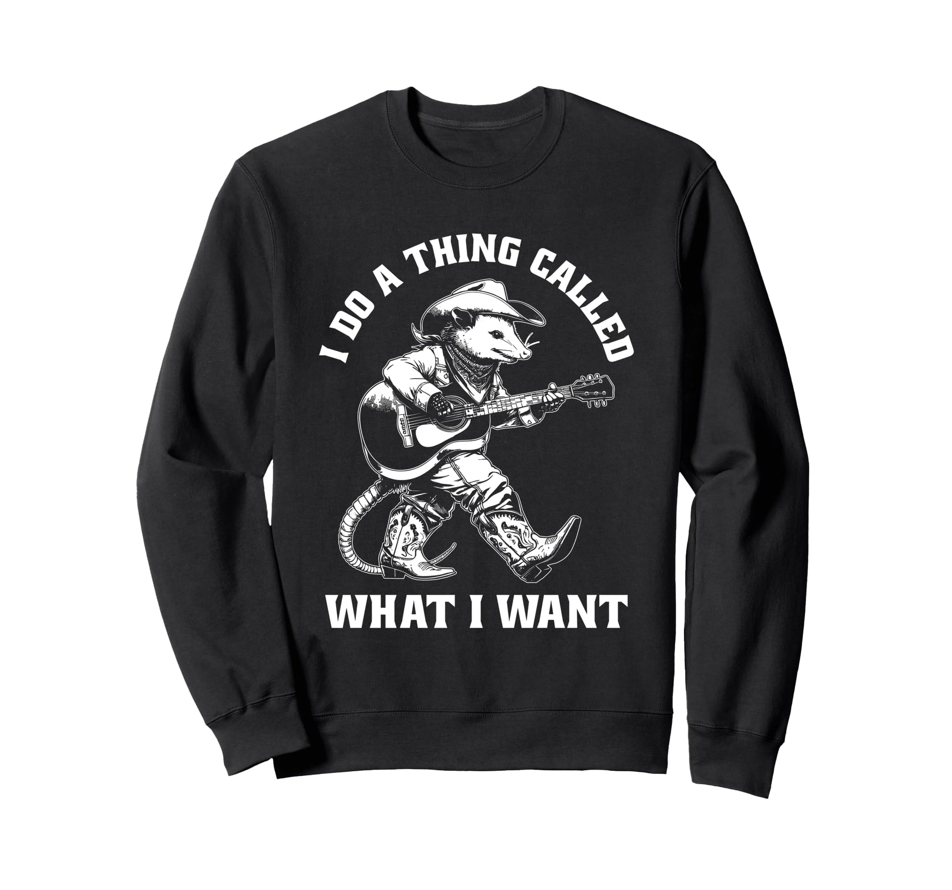 Cowboy Opossum Guitar Funny Western Sweatshirt - Custom Art Print Unisex - T-Shirt, Sweatshirt, Hoodie