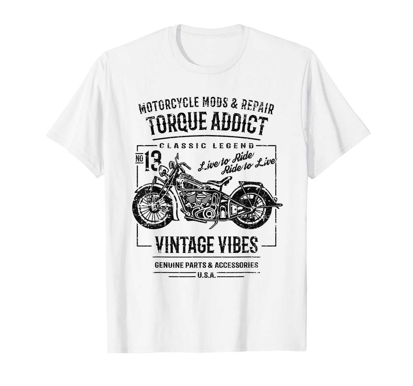 Motorcycle Distressed T-Shirt - Minimalist Print Unisex - T-Shirt, Sweatshirt, Hoodie