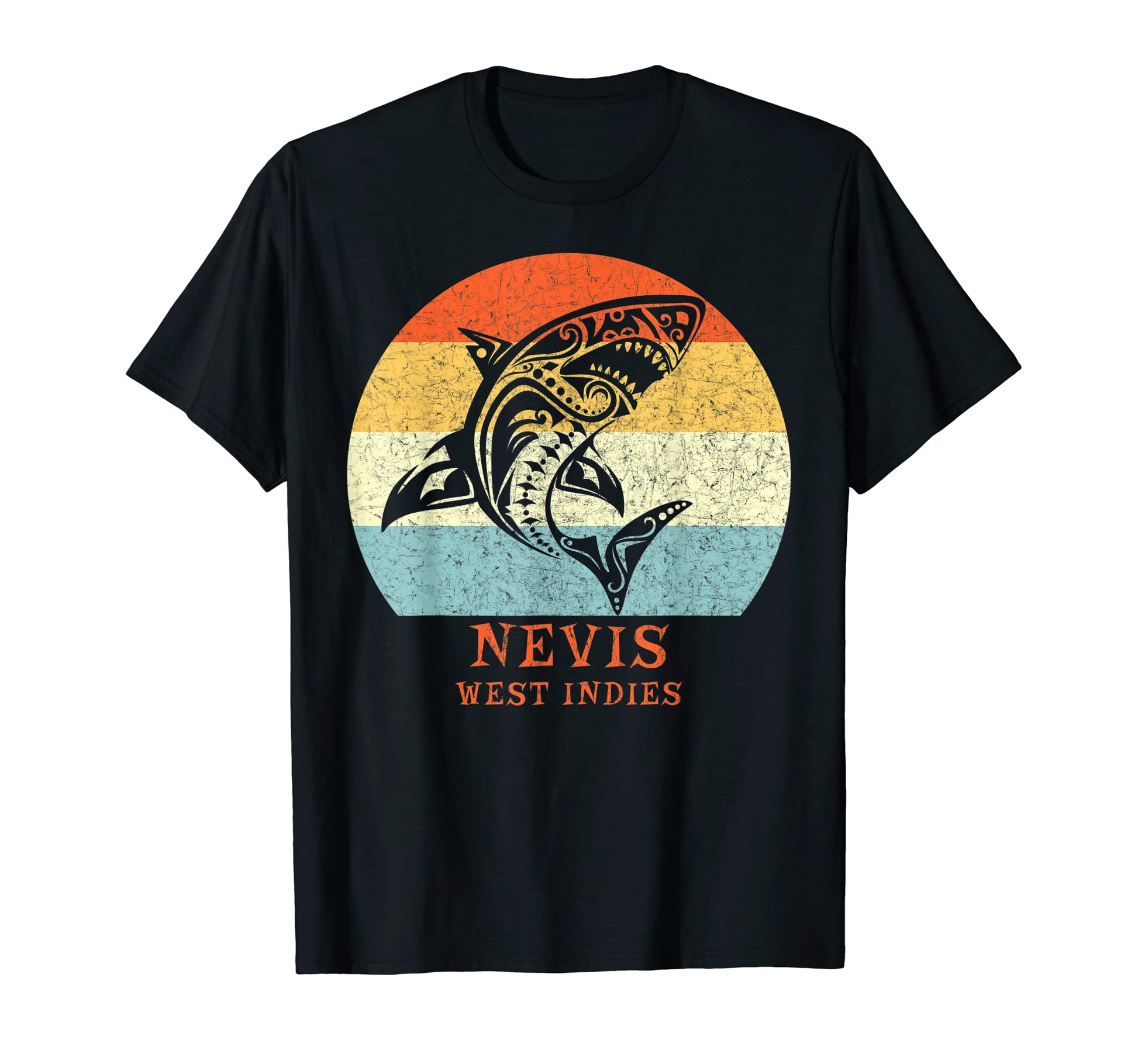 Nevis West Indies Tribal Shark Vacation T-Shirt - Graphic Print Unisex - T-Shirt, Sweatshirt, Hoodie