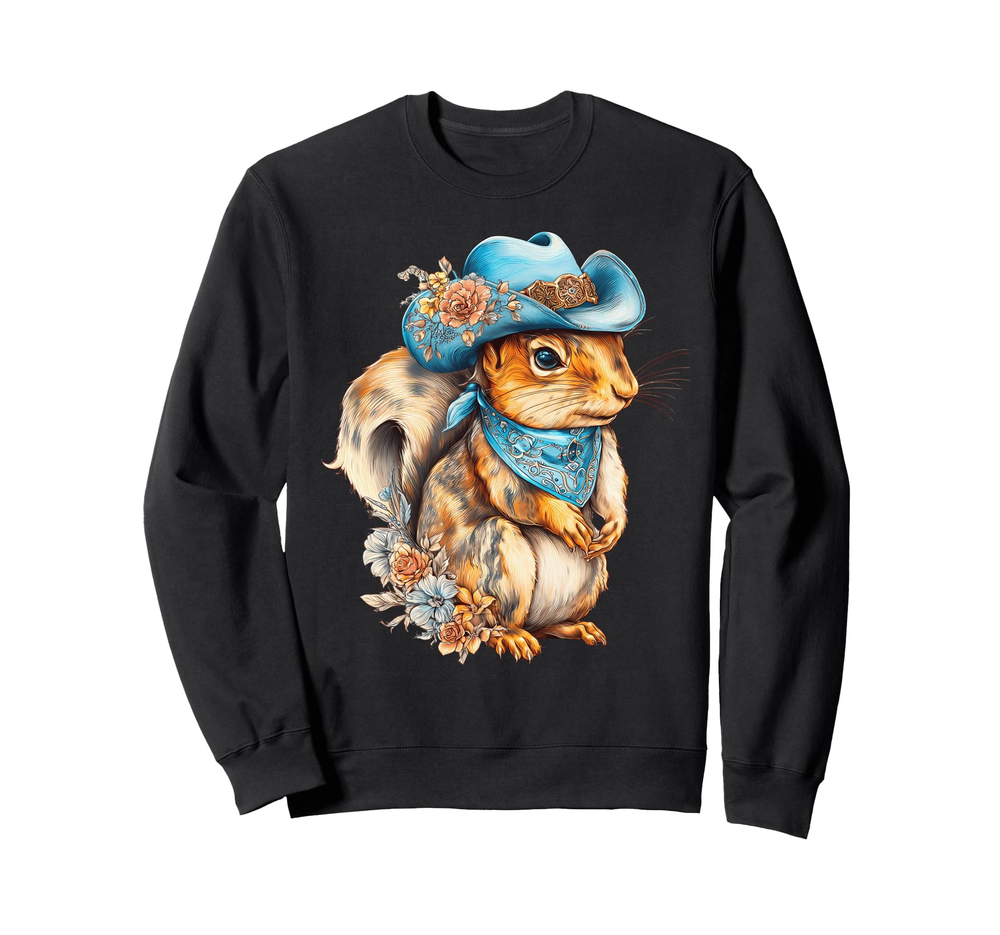 Squirrel Cowboy Rodeo Cowgirl Sweatshirt - Unique Graphic Men Women - T-Shirt, Sweatshirt, Hoodie